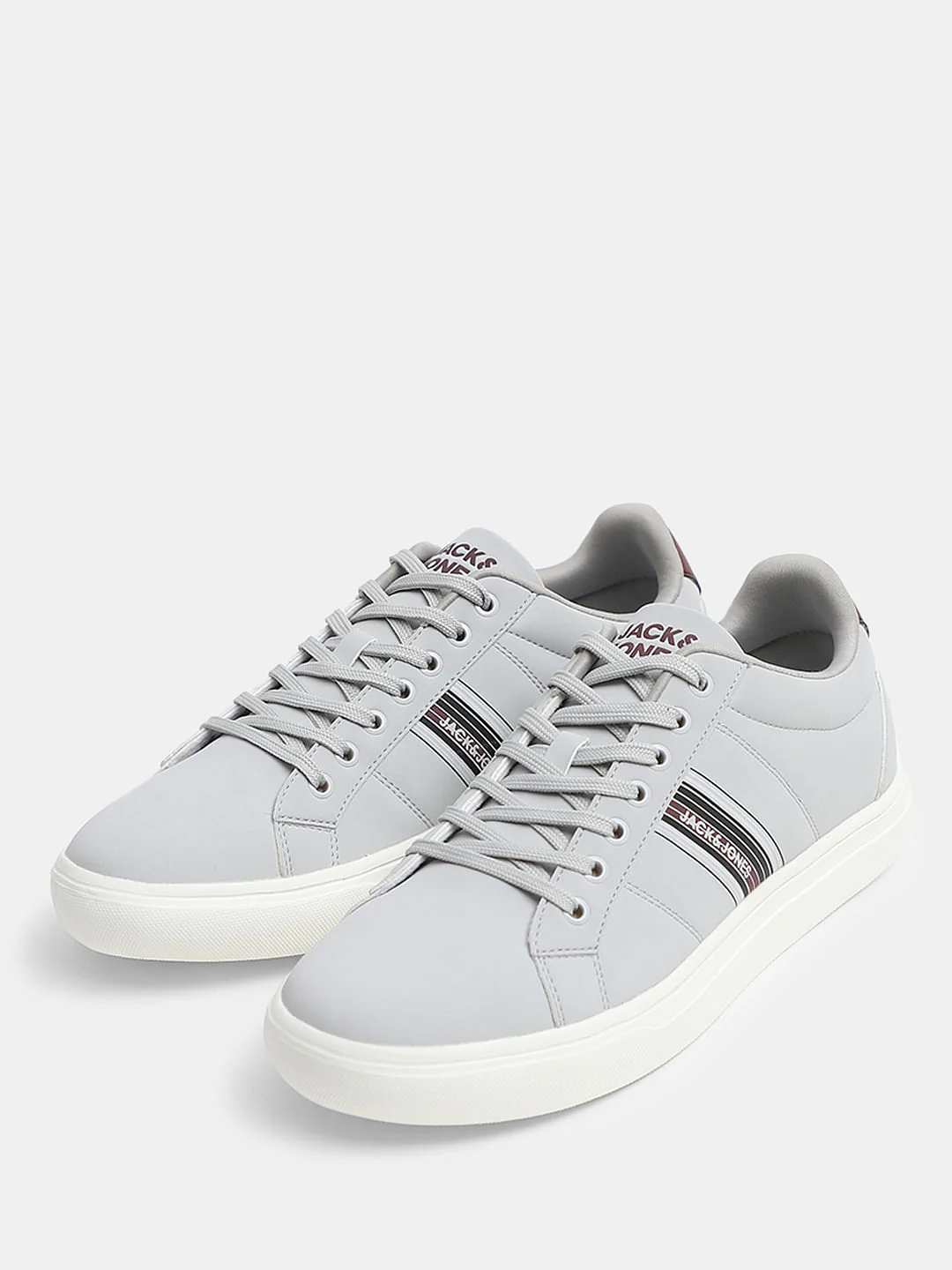 Light Grey Striped Sneakers - Image 6