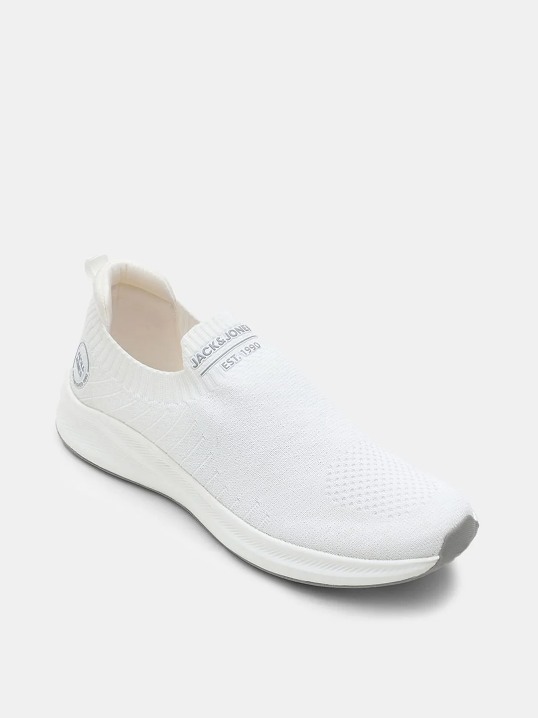 White Knitted Slip On Sneakers - Image 4