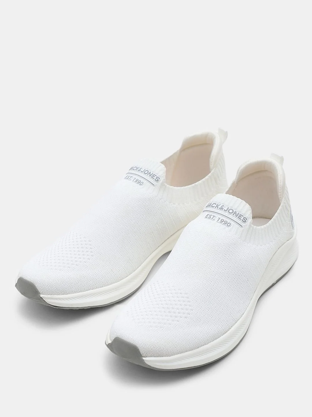 White Knitted Slip On Sneakers - Image 6