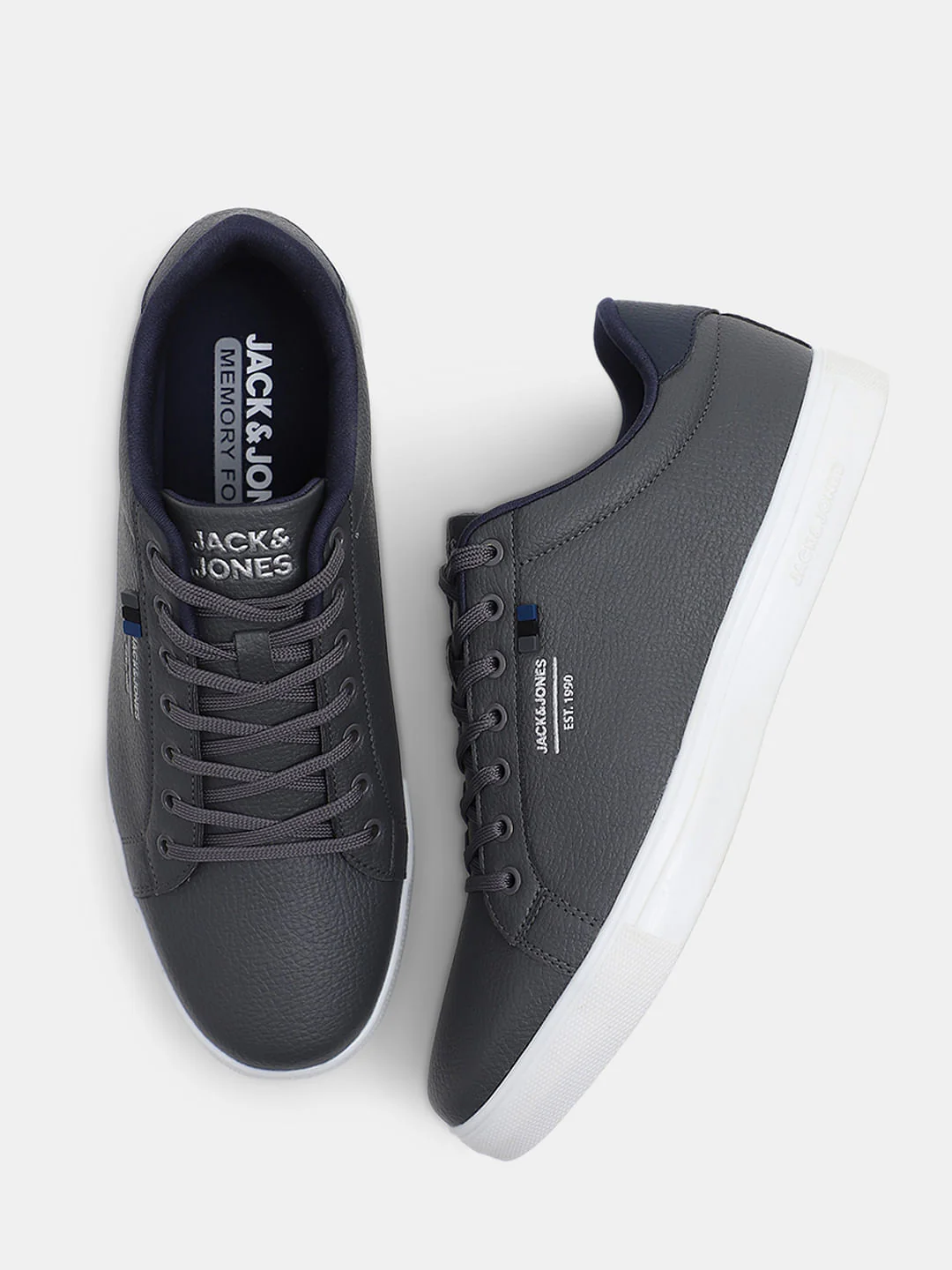 Grey Premium Lace Up Sneakers - Image 3