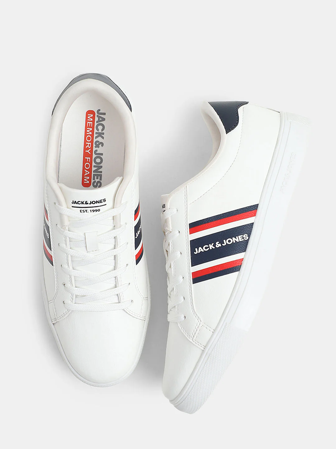 White Logo Print Sneakers - Image 3