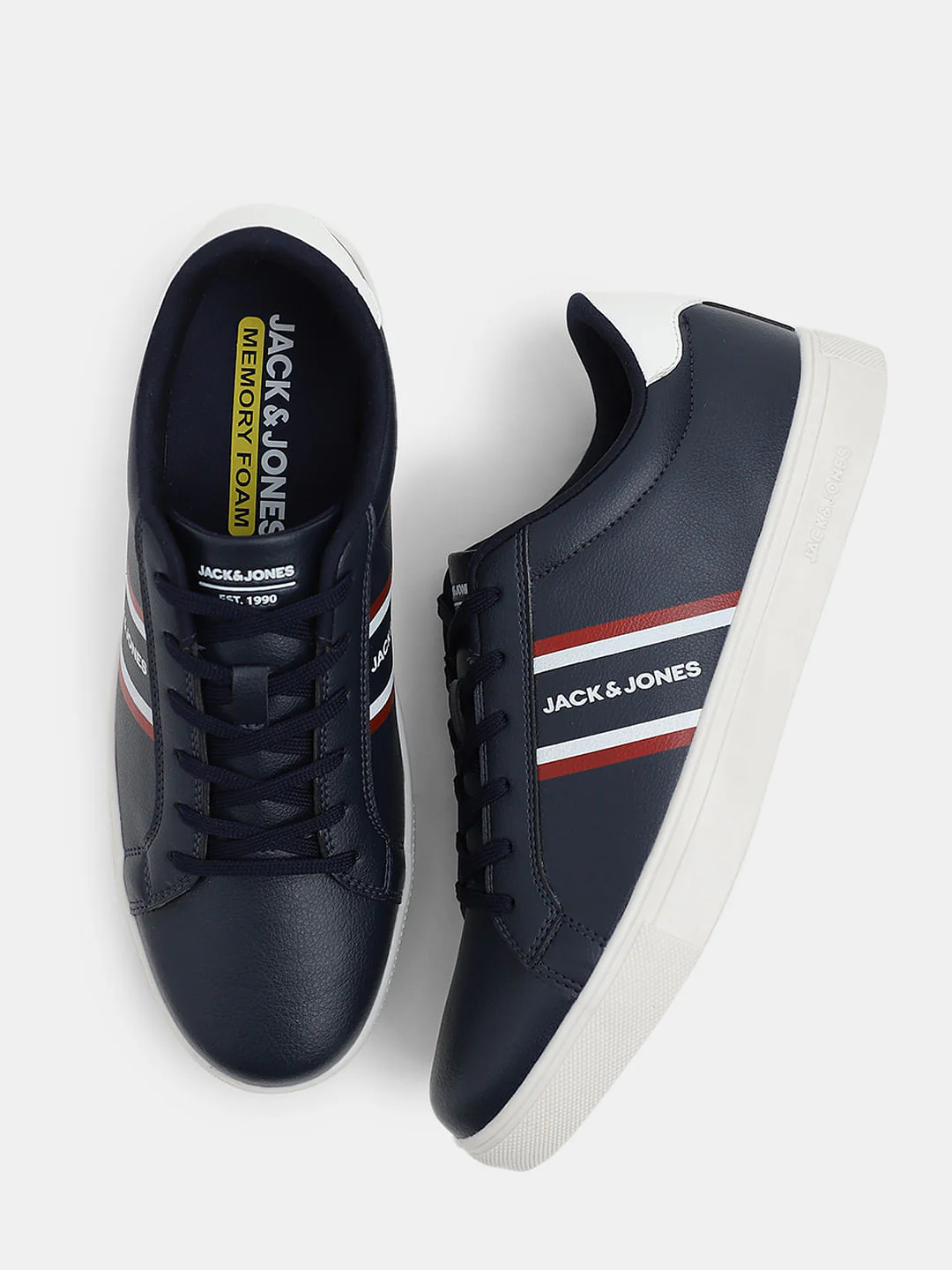 Navy Blue Logo Print Sneakers - Image 3