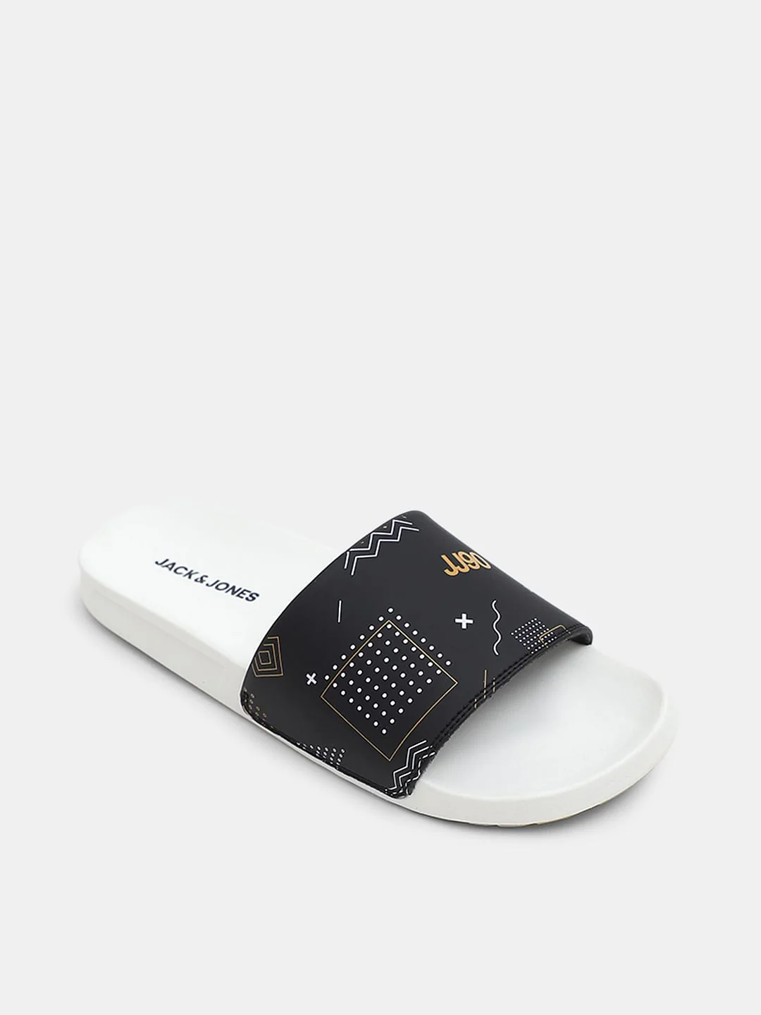 Yellow & White Printed Sliders - Image 4