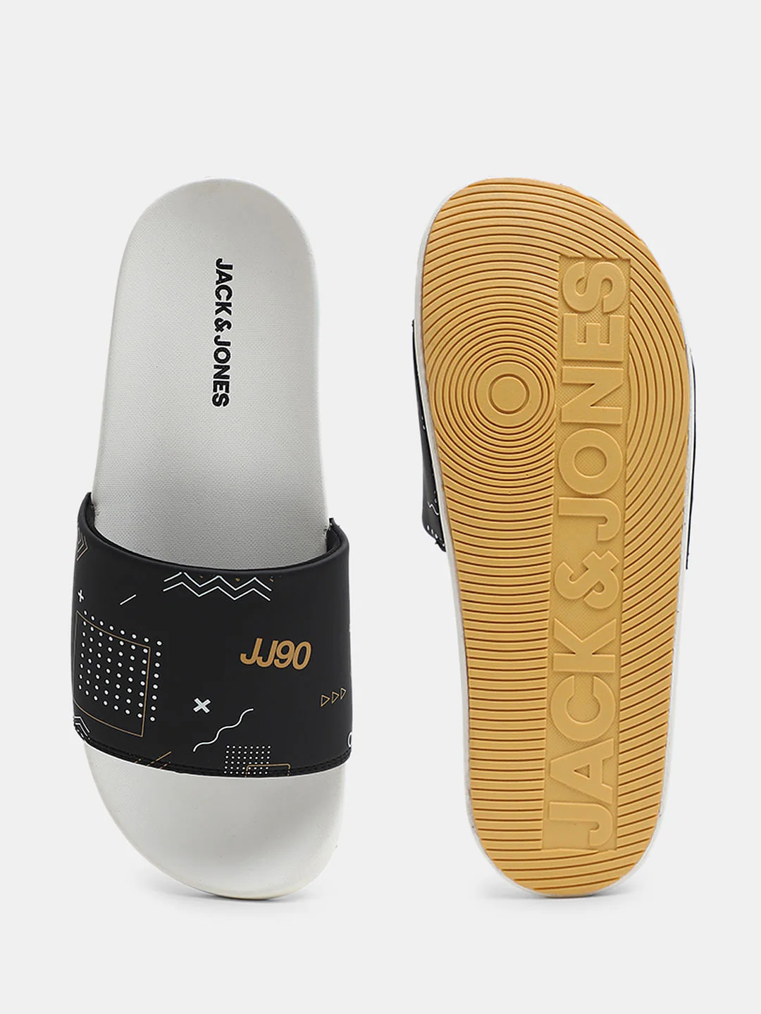 Yellow & White Printed Sliders - Image 5