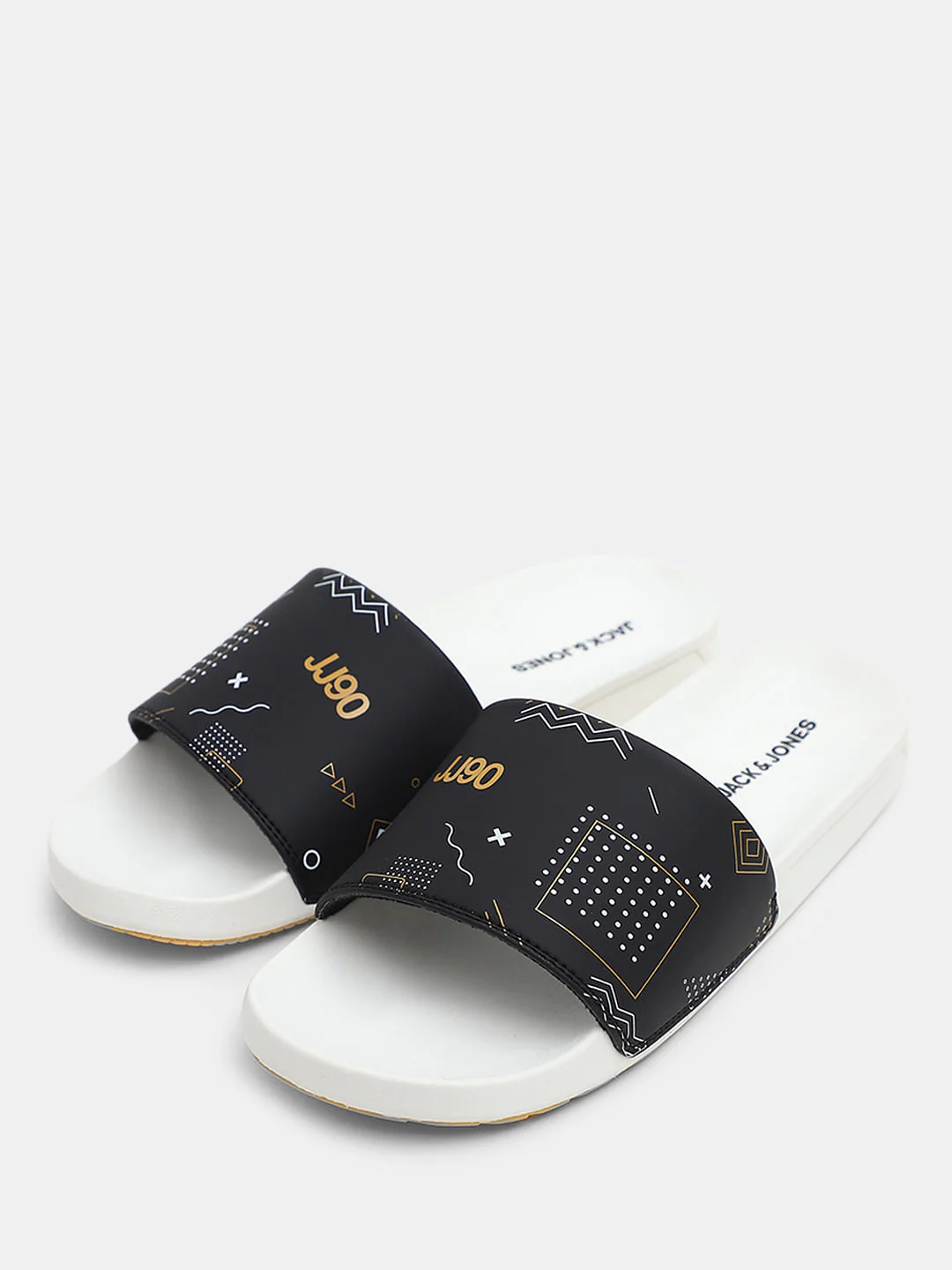 Yellow & White Printed Sliders - Image 6