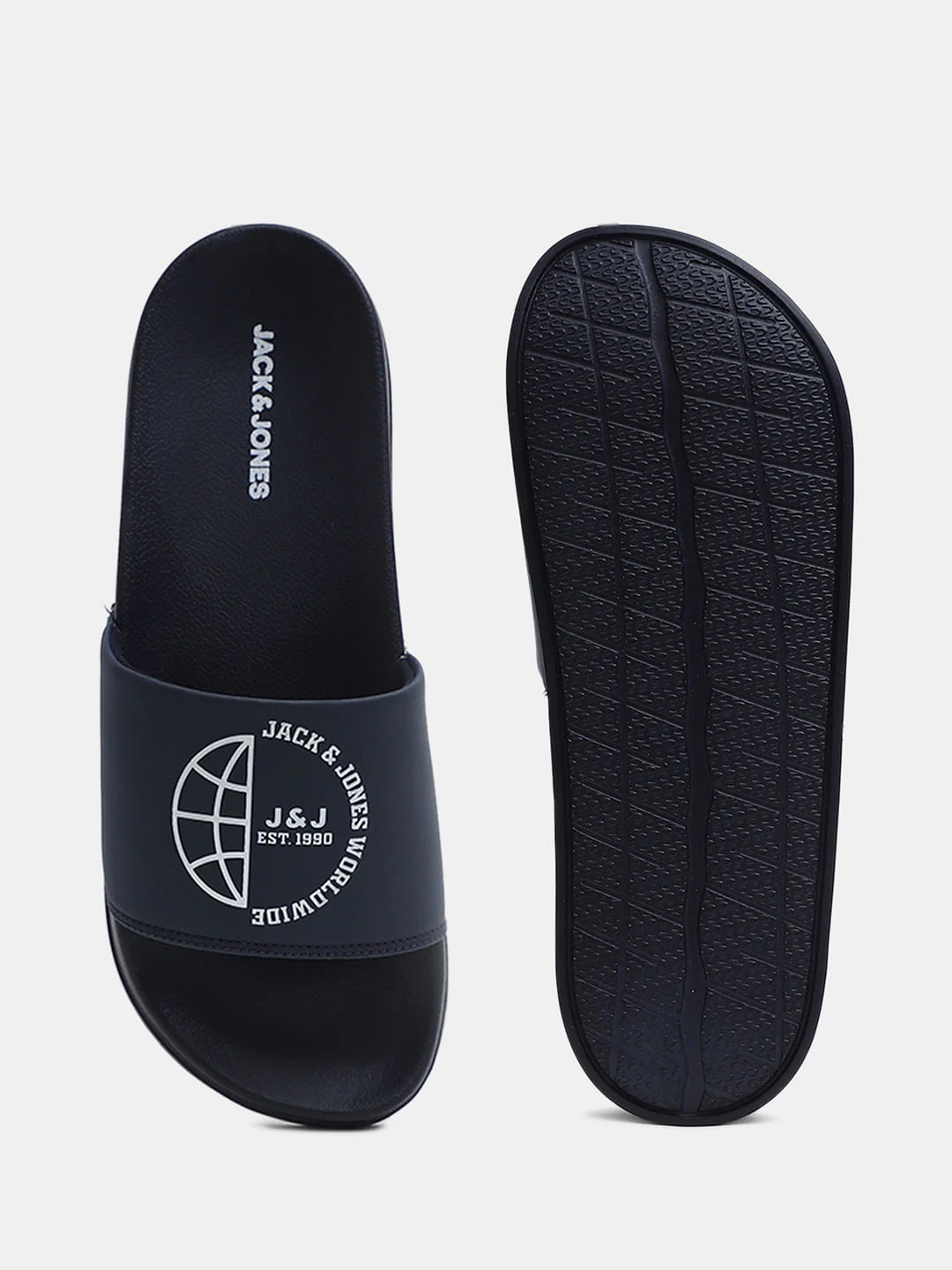 Dark Blue Logo Print Sliders - Image 5