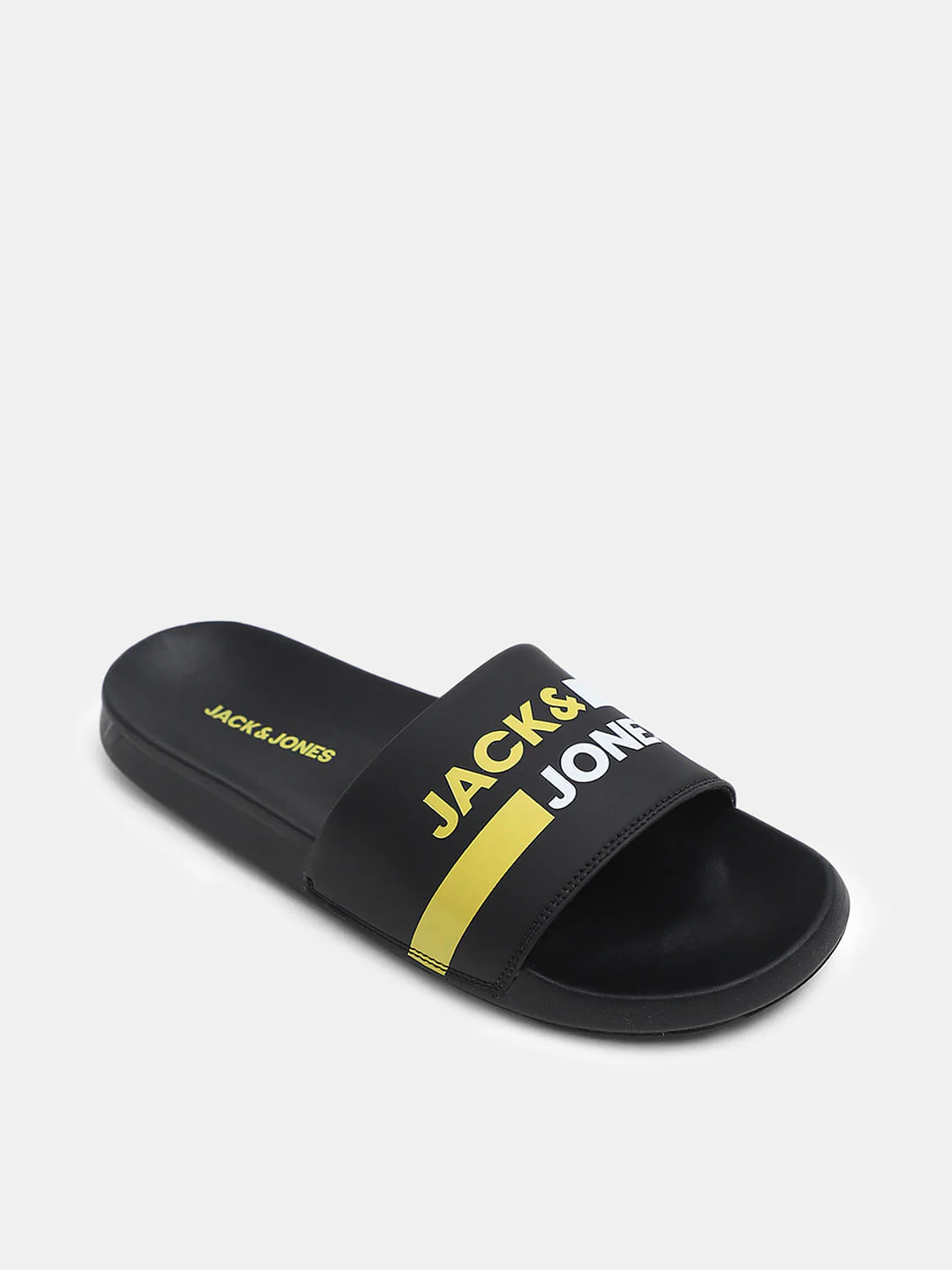 Black Striped Logo Print Sliders - Image 4