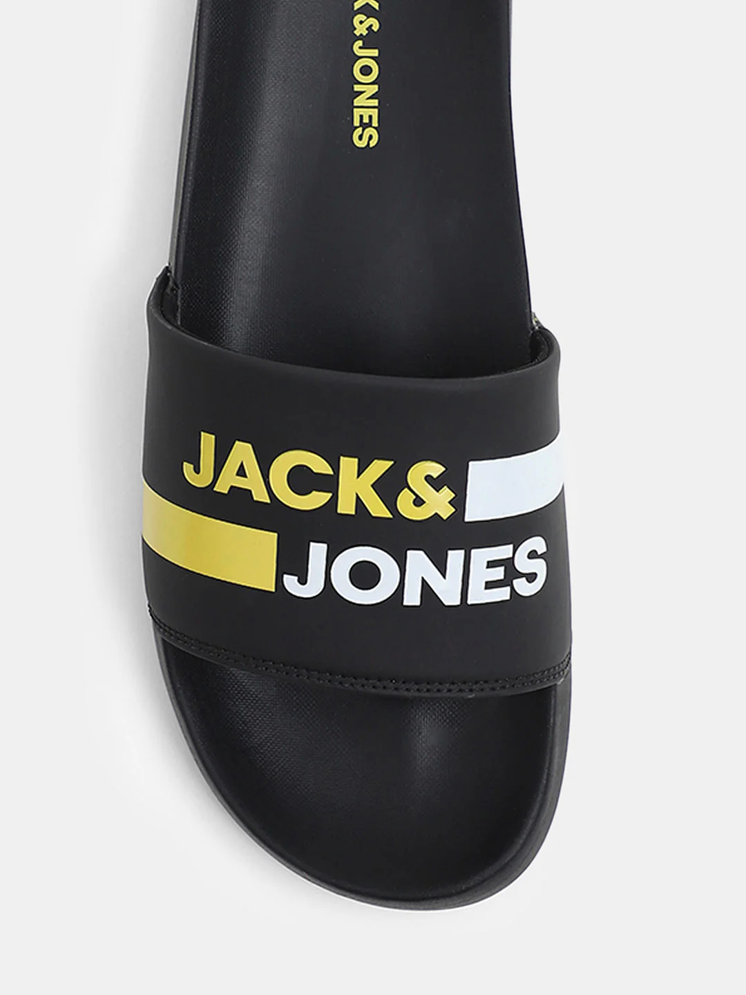 Black Striped Logo Print Sliders - Image 7