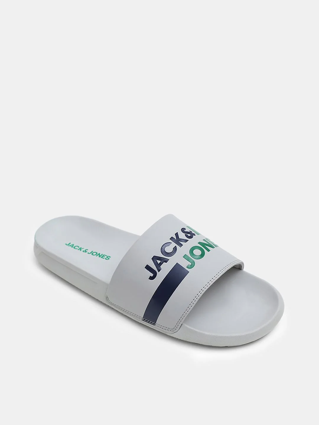 Grey Striped Logo Print Sliders - Image 4