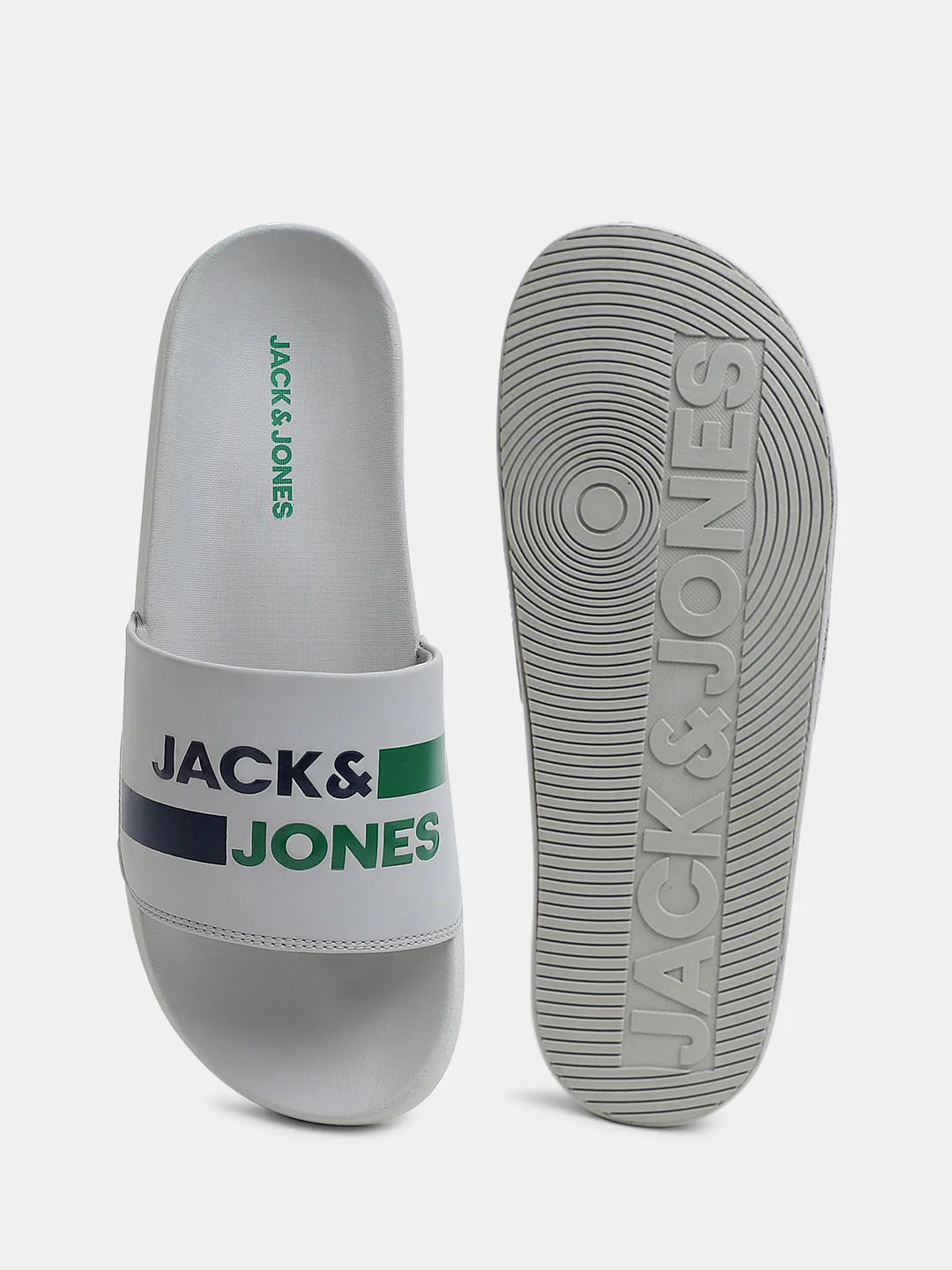 Grey Striped Logo Print Sliders - Image 5