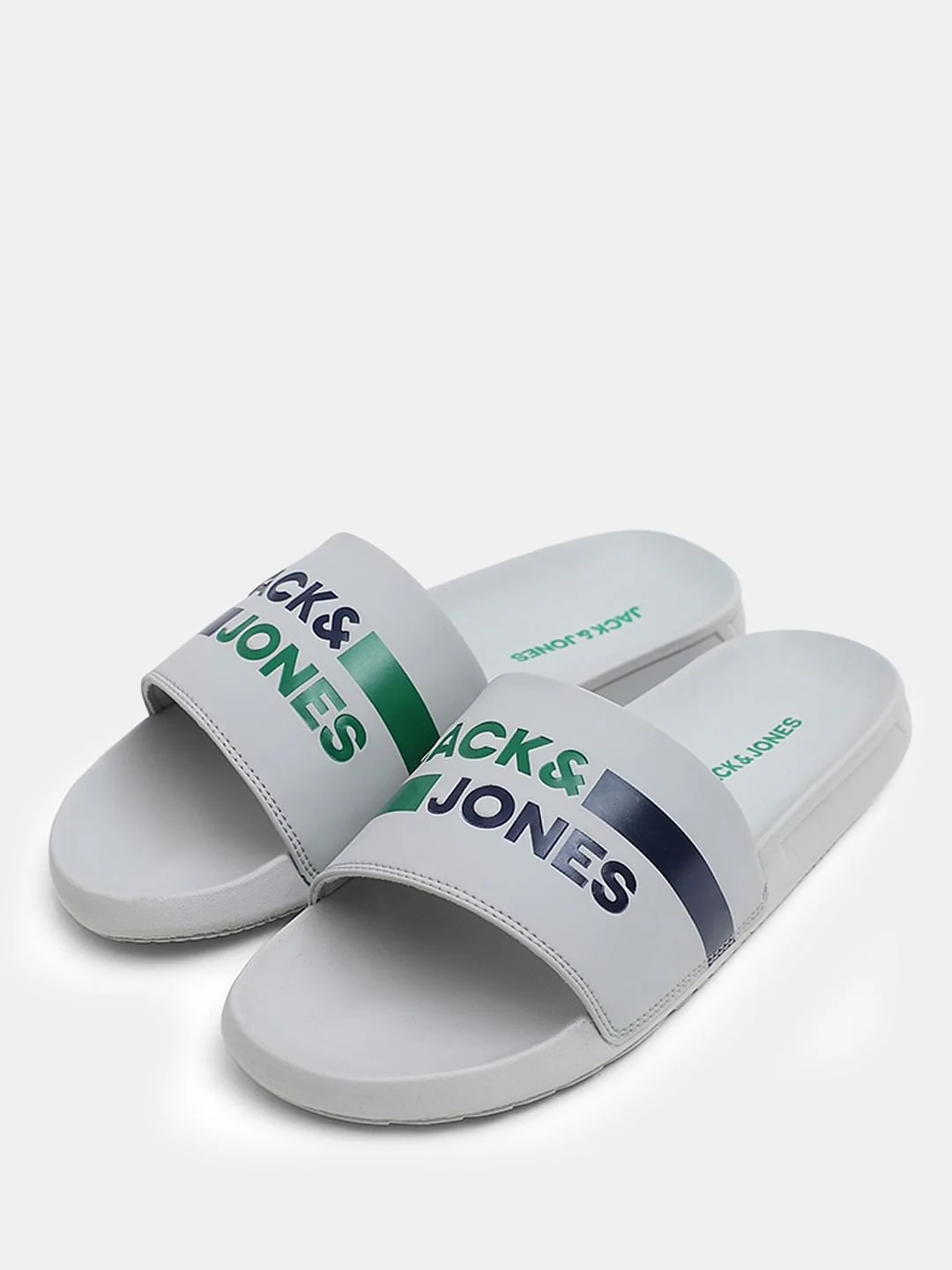 Grey Striped Logo Print Sliders - Image 6