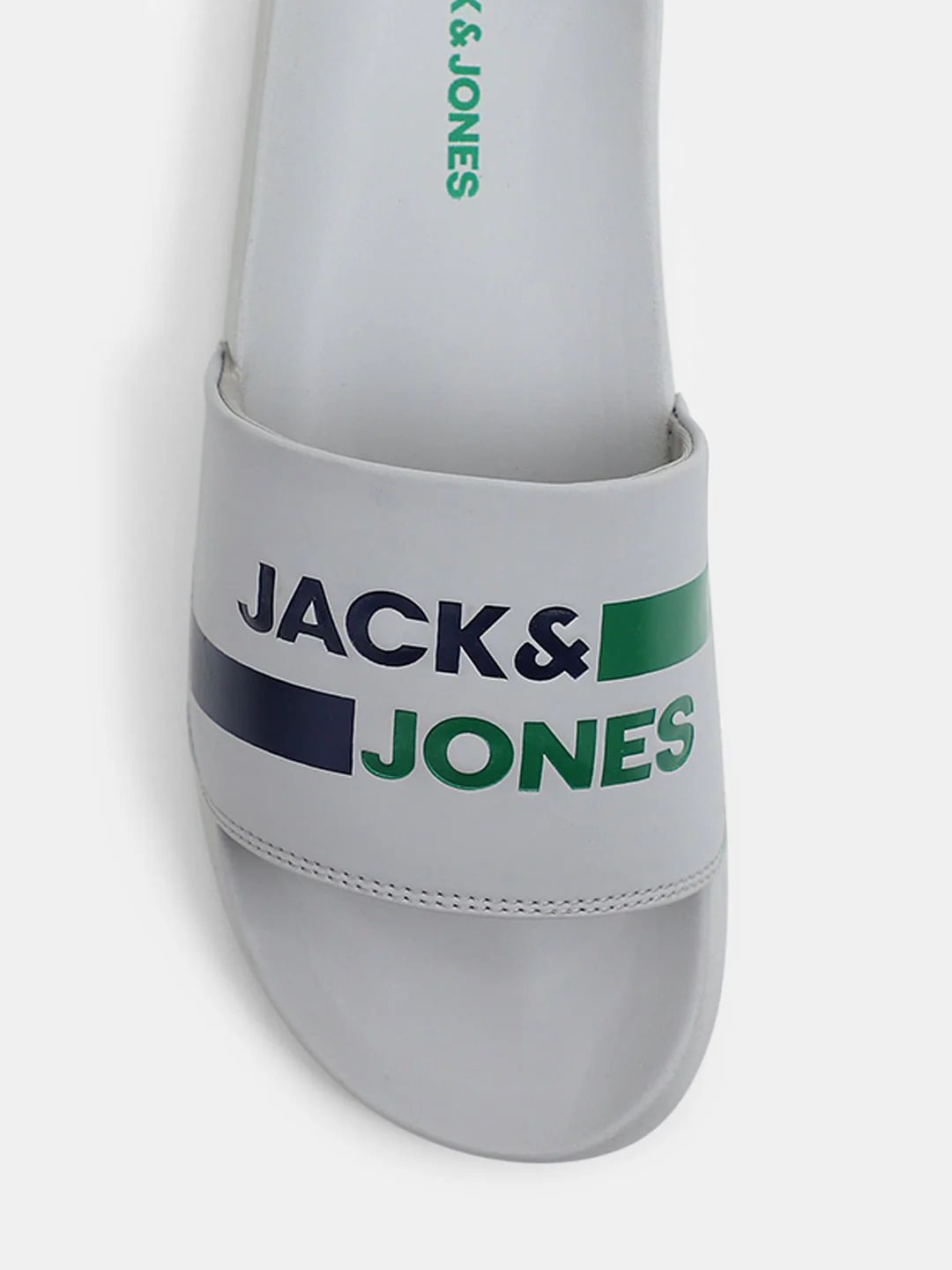 Grey Striped Logo Print Sliders - Image 7