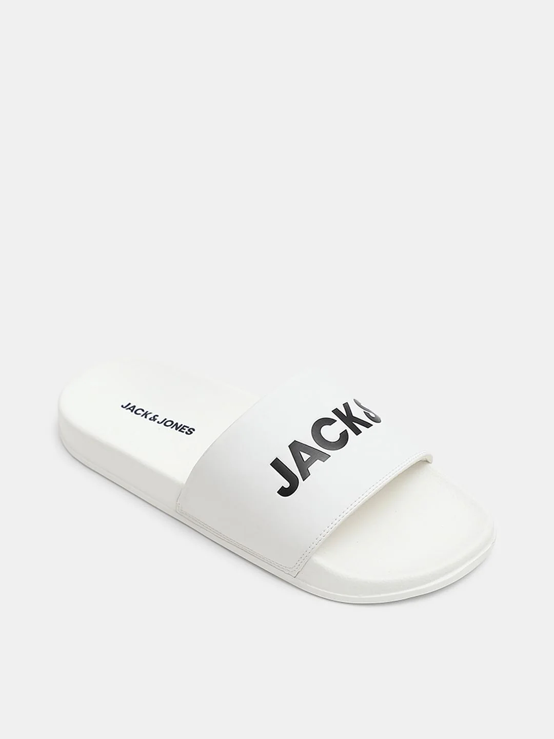 White Logo Print Pool Sliders - Image 4