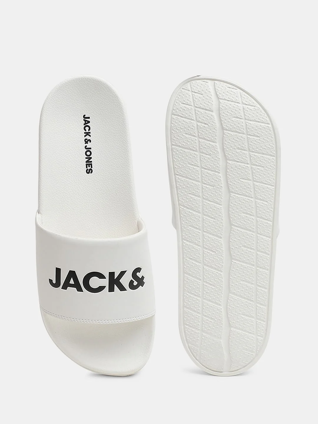 White Logo Print Pool Sliders - Image 5