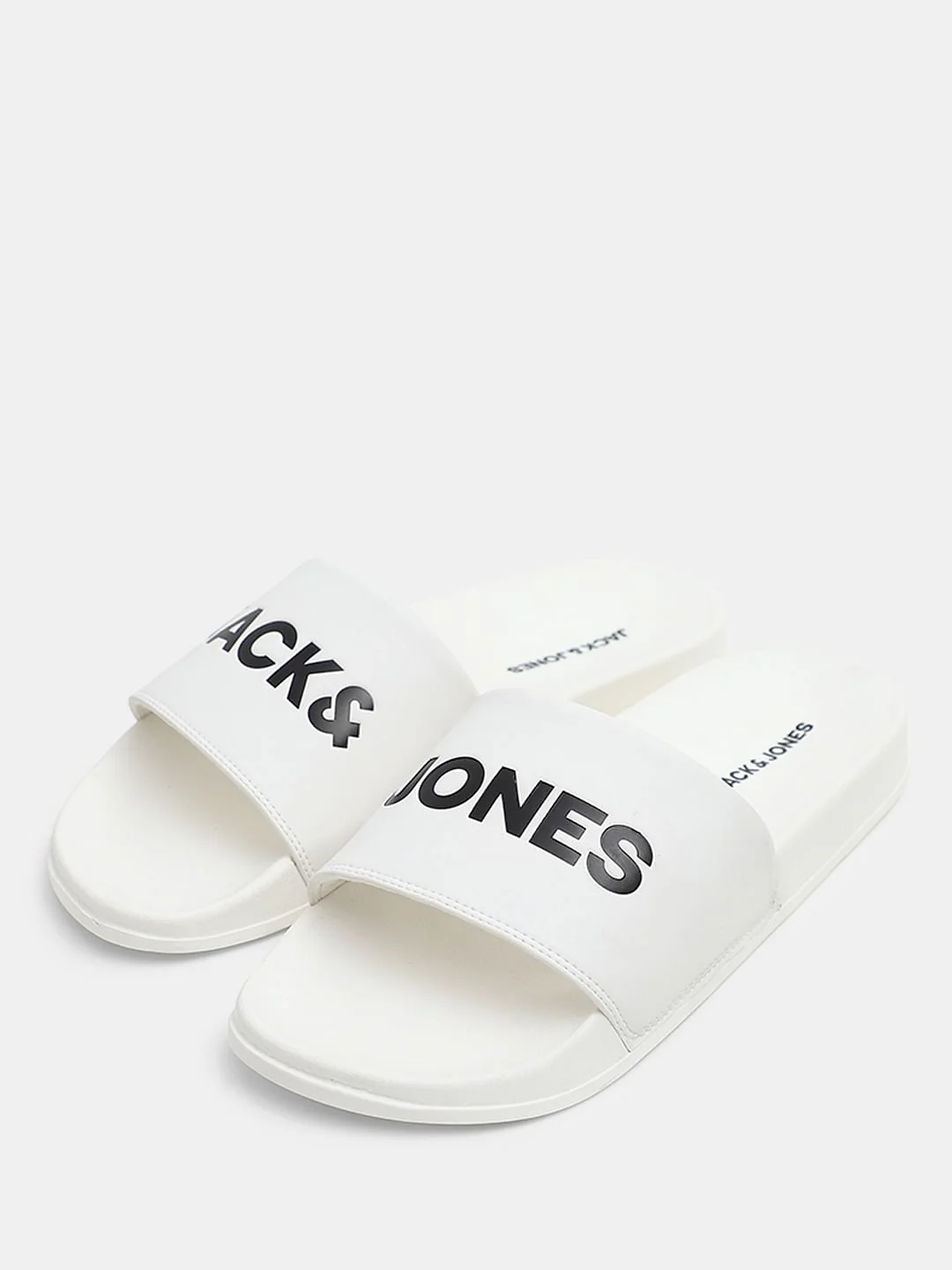 White Logo Print Pool Sliders - Image 6