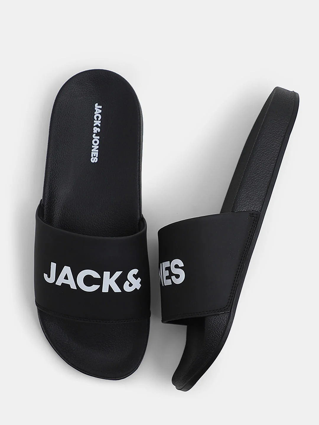 Black Logo Print Pool Sliders - Image 3