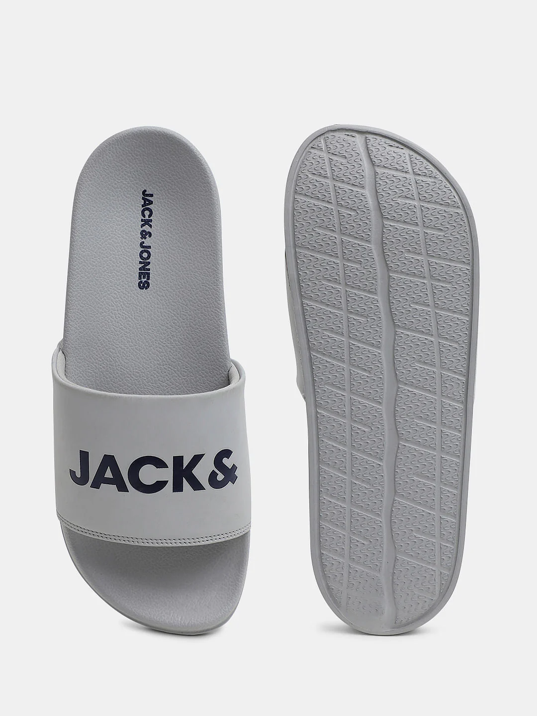 Grey Logo Print Pool Sliders - Image 5