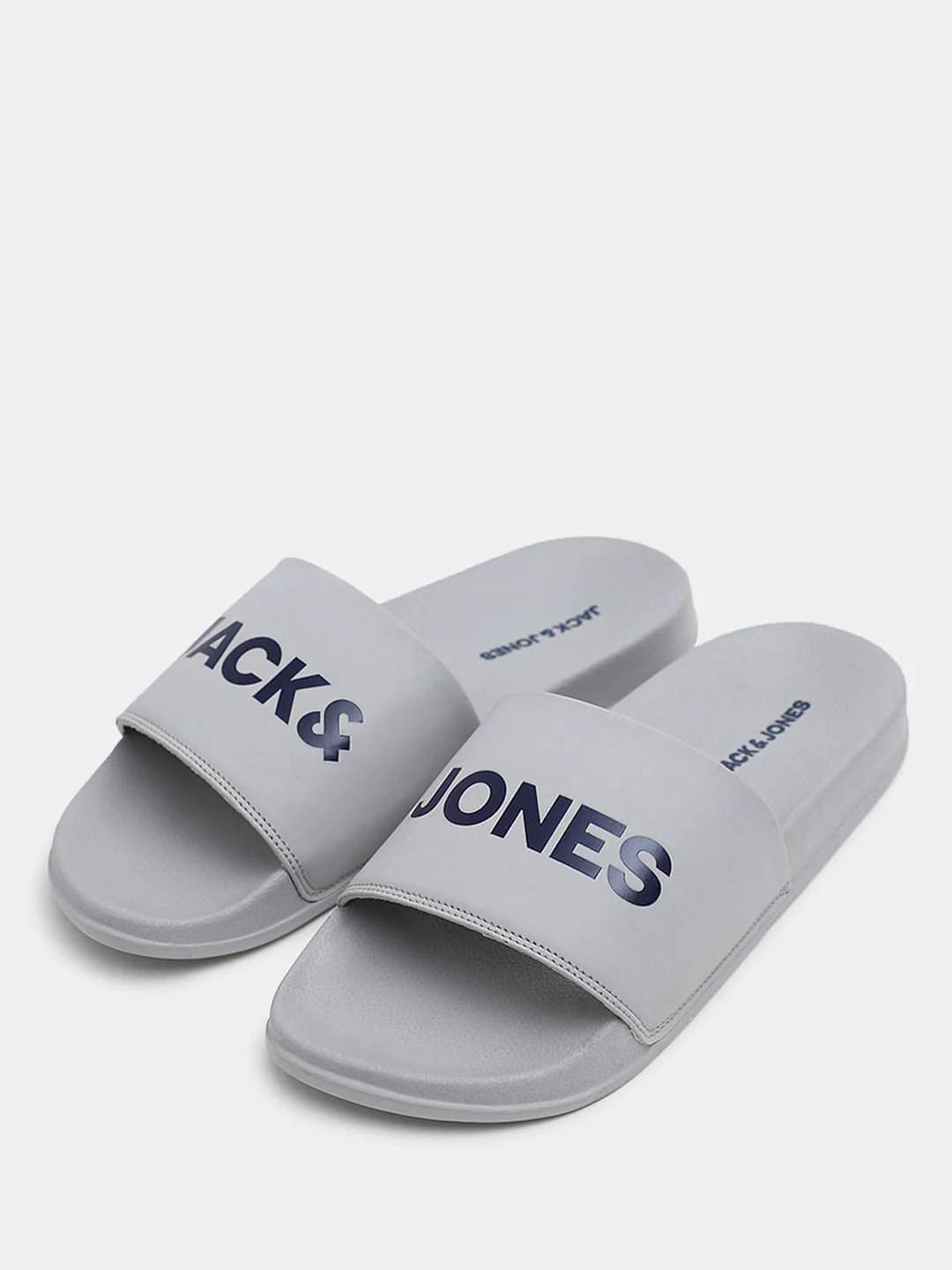 Grey Logo Print Pool Sliders - Image 6