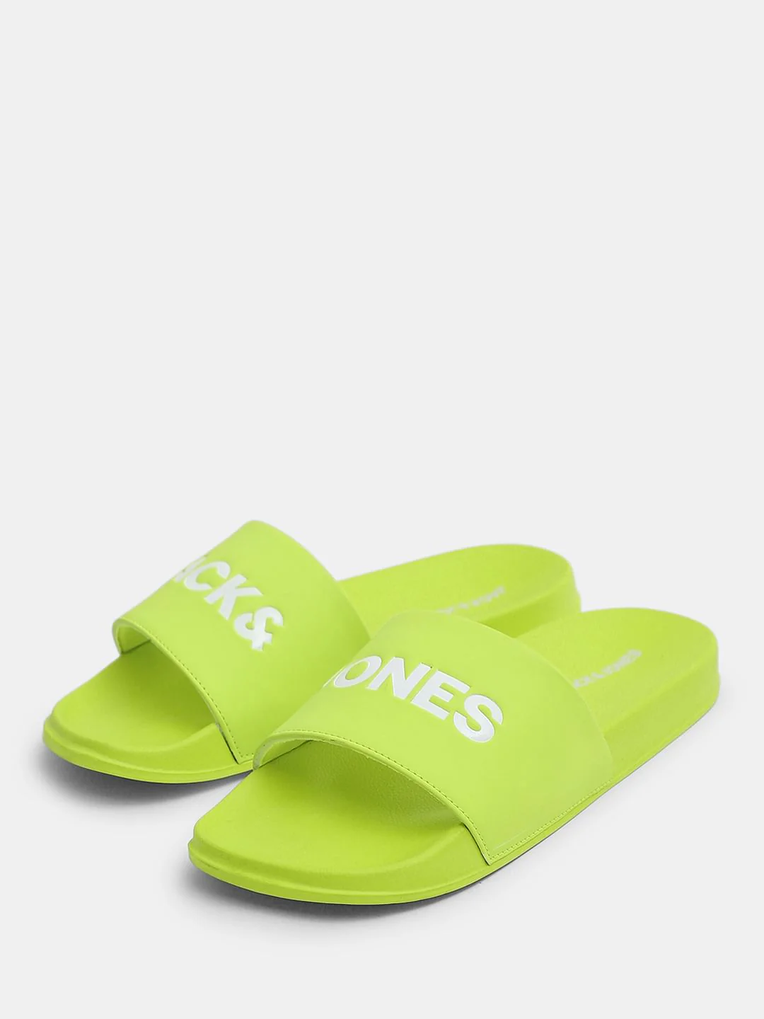 Bright Green Logo Print Pool Sliders - Image 6