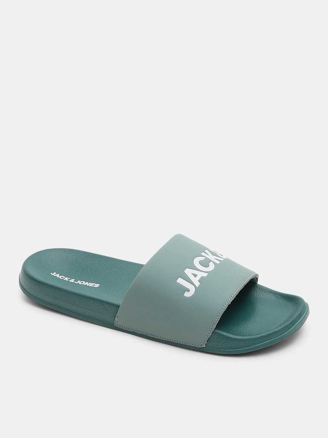 Green Logo Print Pool Sliders - Image 4
