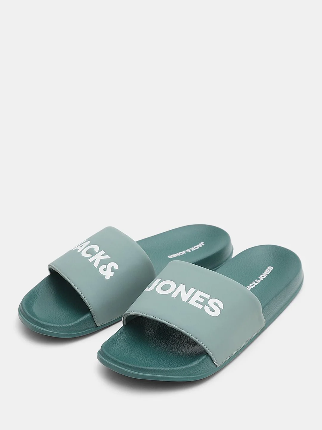 Green Logo Print Pool Sliders - Image 6
