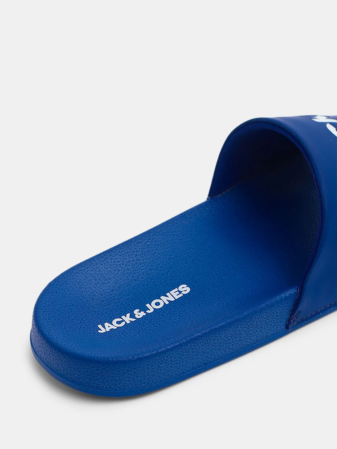 Dark Blue Logo Print Pool Sliders - Image 8