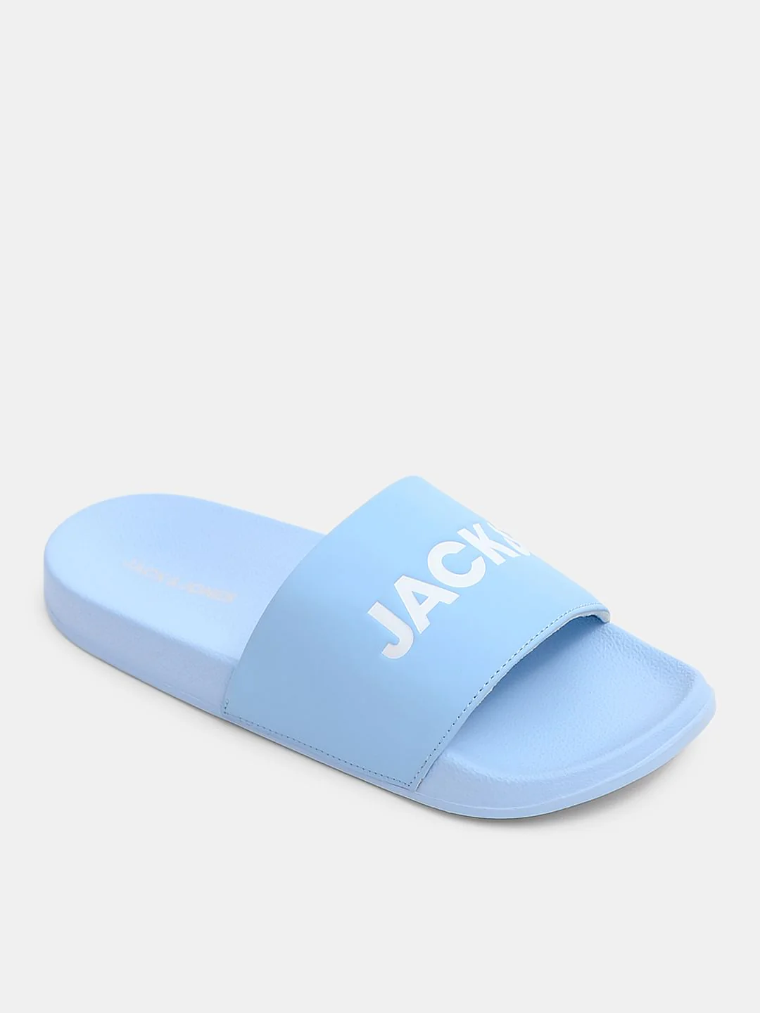 Light Blue Logo Print Pool Sliders - Image 4