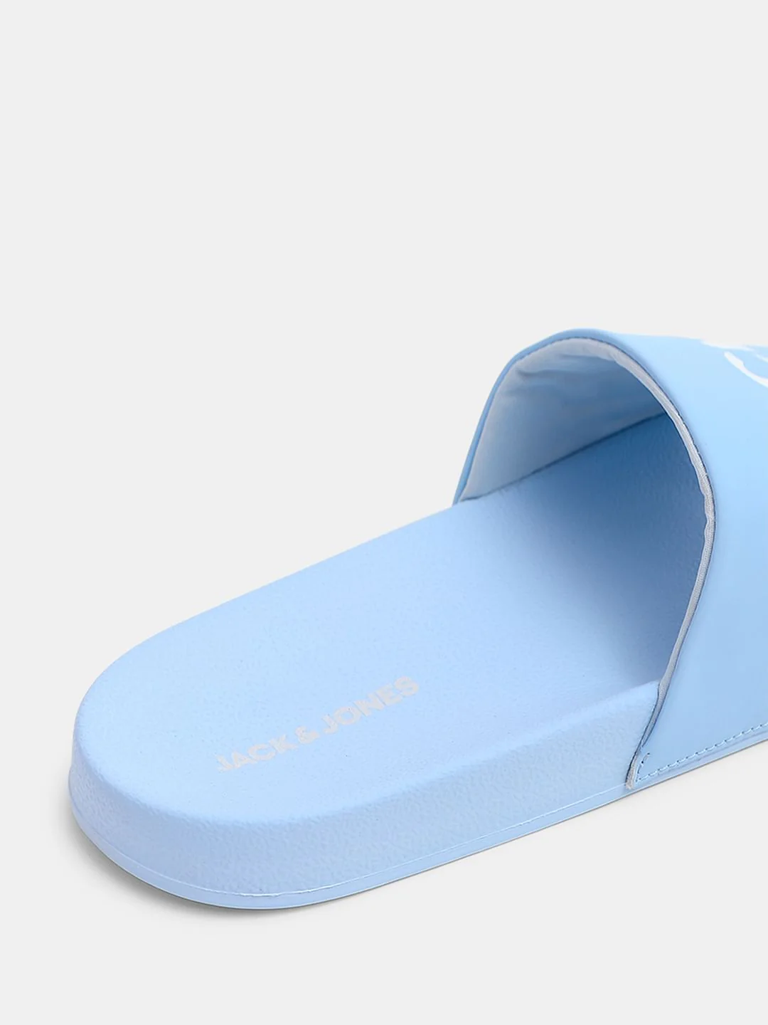 Light Blue Logo Print Pool Sliders - Image 8