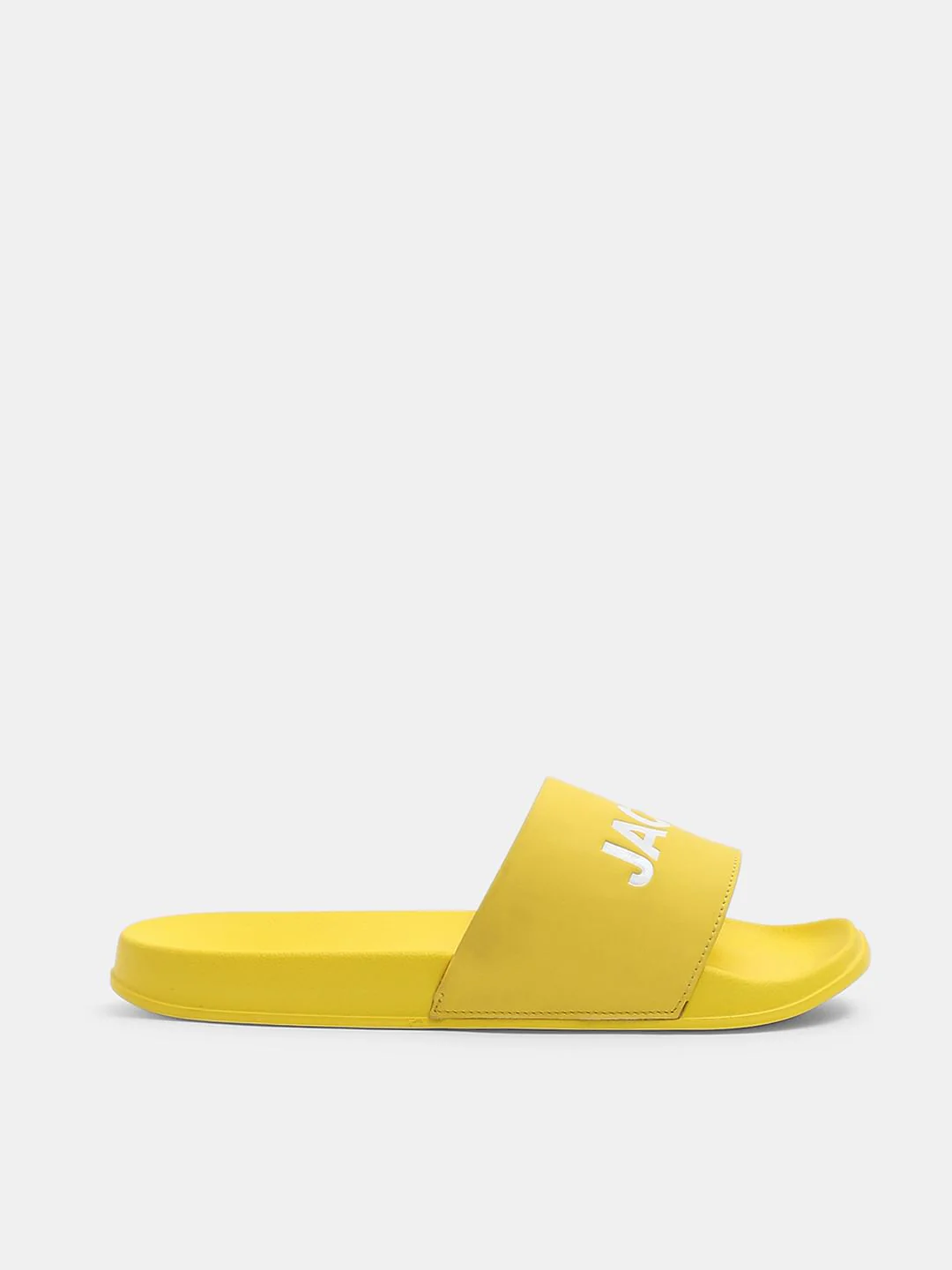 Light Yellow Logo Print Pool Sliders - Image 2