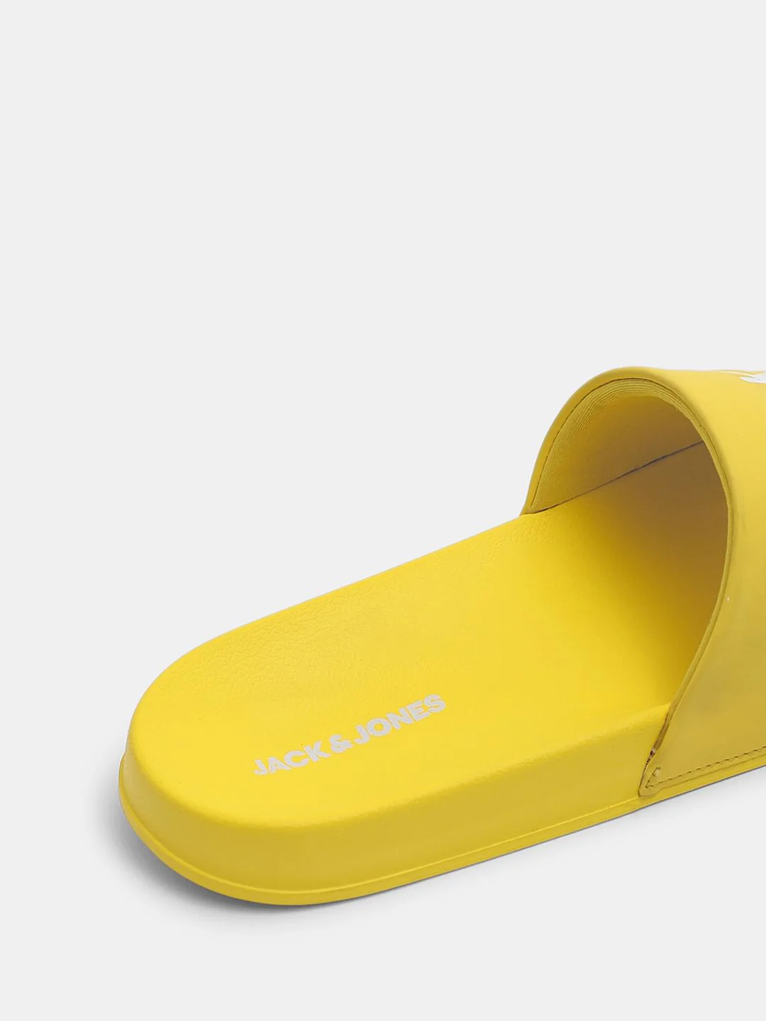 Light Yellow Logo Print Pool Sliders - Image 8