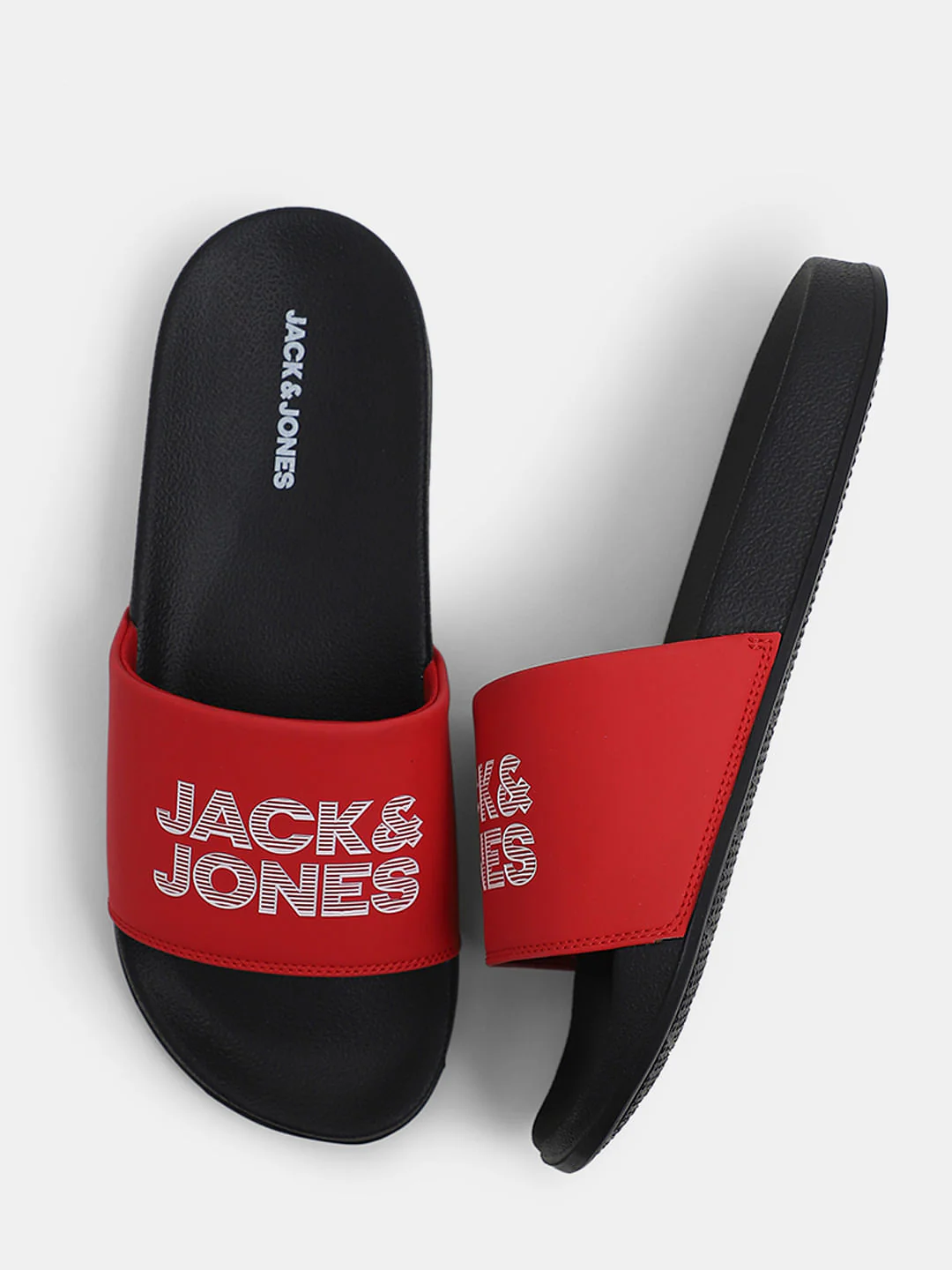 Red & Black Logo Print Sliders - Image 3