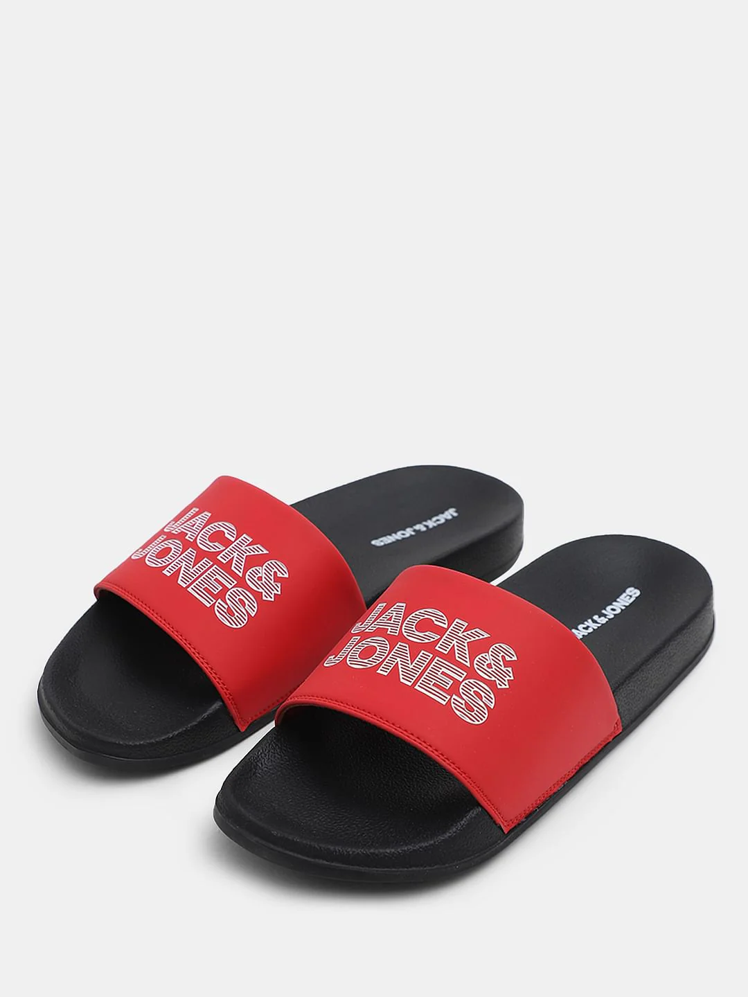 Red & Black Logo Print Sliders - Image 6