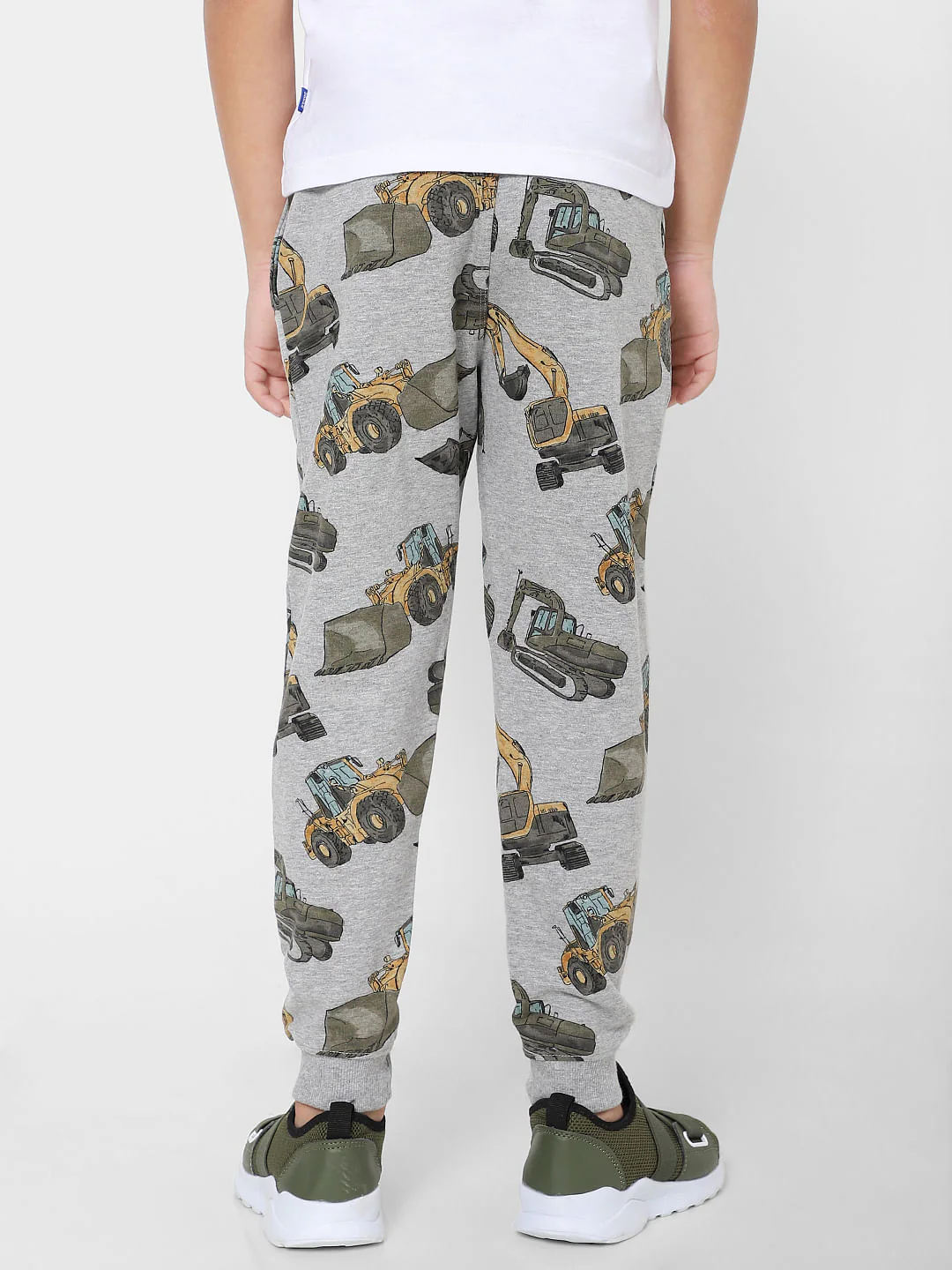 BOYS Grey Graphic Print Sweatpants - Image 4