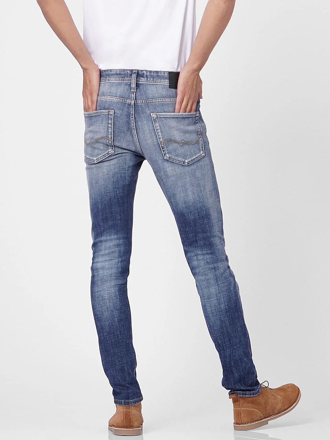 Blue Low Rise Glenn Slim Torn Jeans - Image 4
