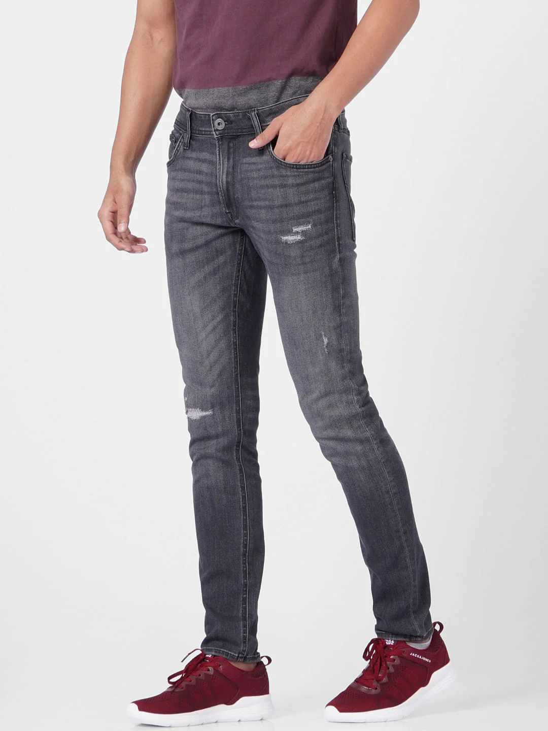 Black Low Rise Liam Torn Skinny Jeans - Image 3