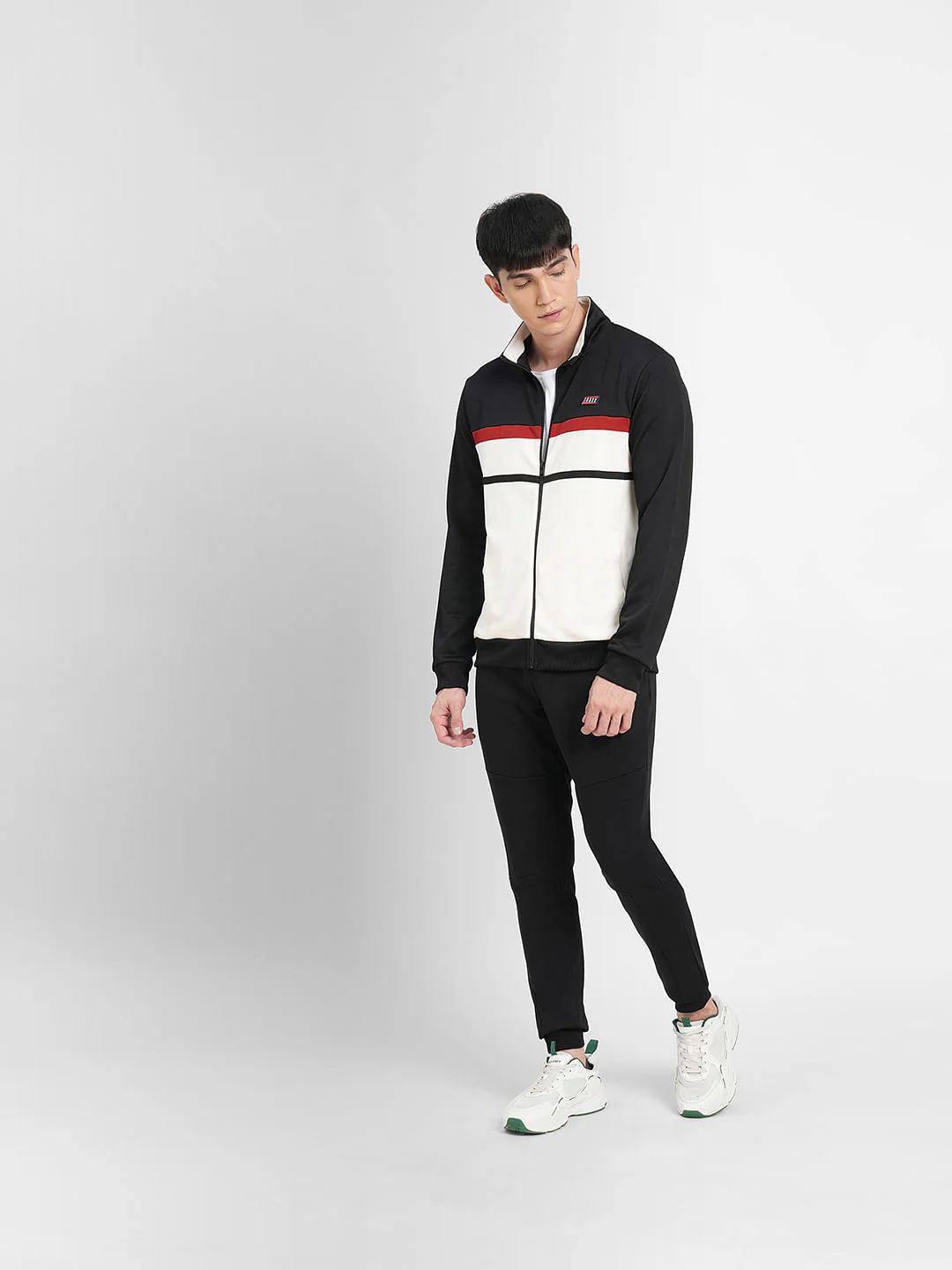 Black Colourblocked Track Jacket - Image 6