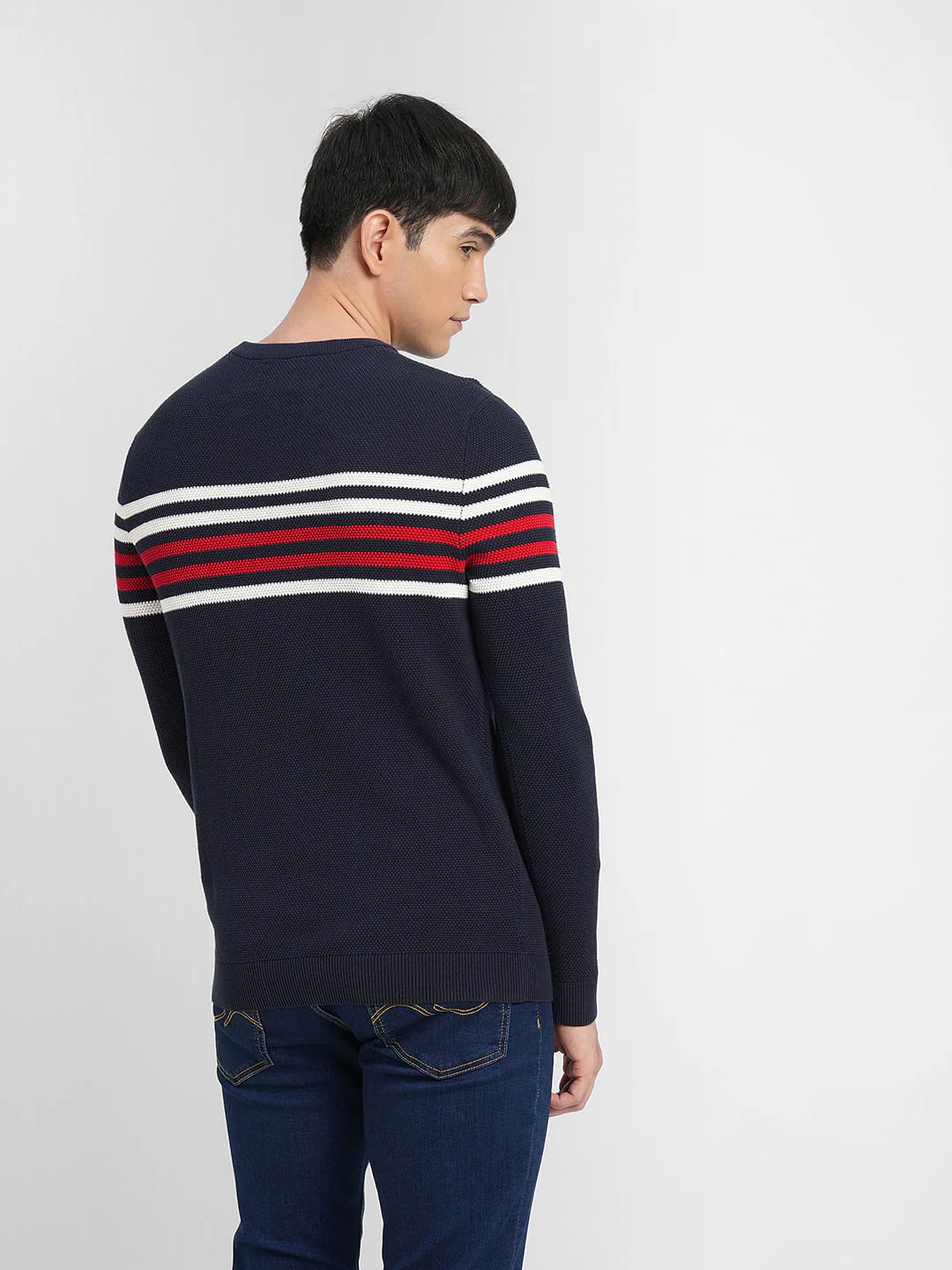 Navy Blue Printed Pullover - Image 4