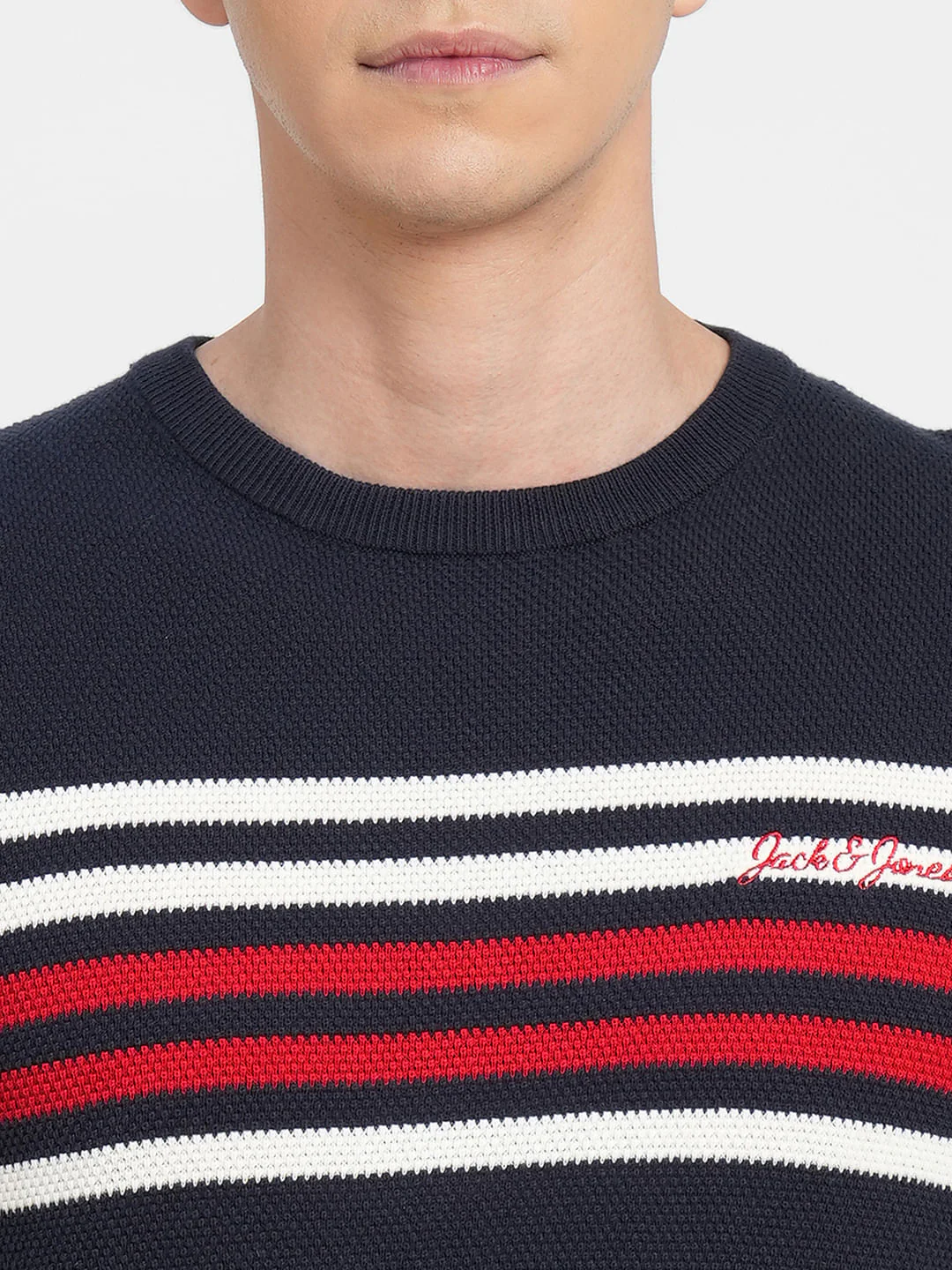 Navy Blue Printed Pullover - Image 5