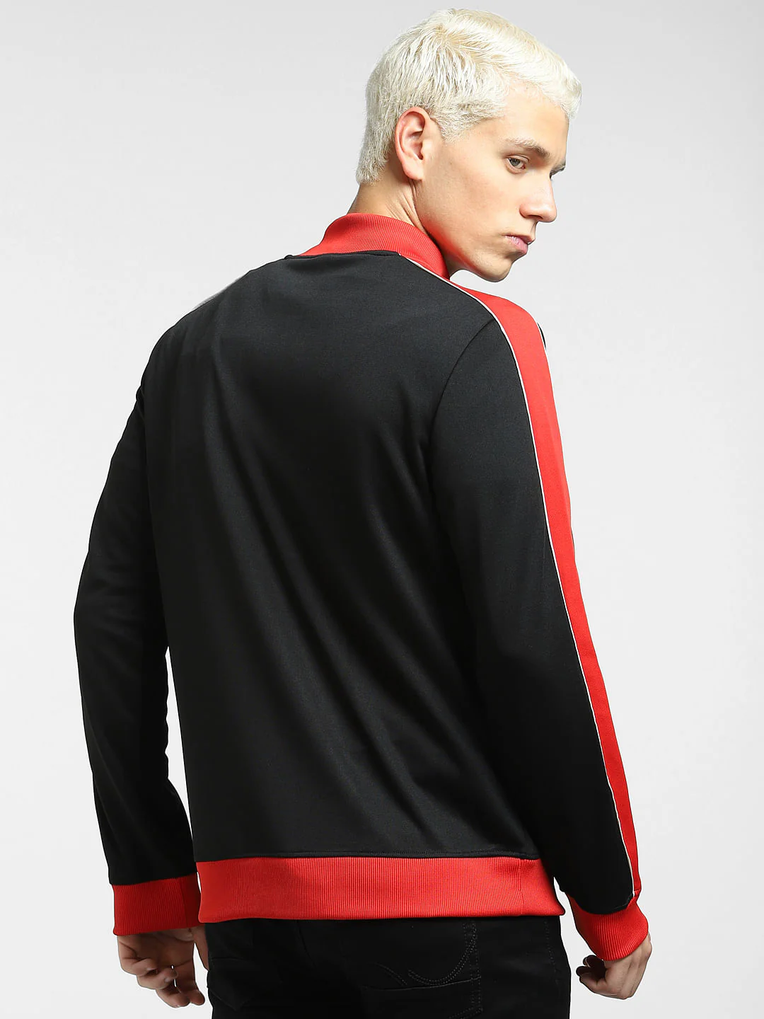 Black Contrast Tipping Track Jacket - Image 4