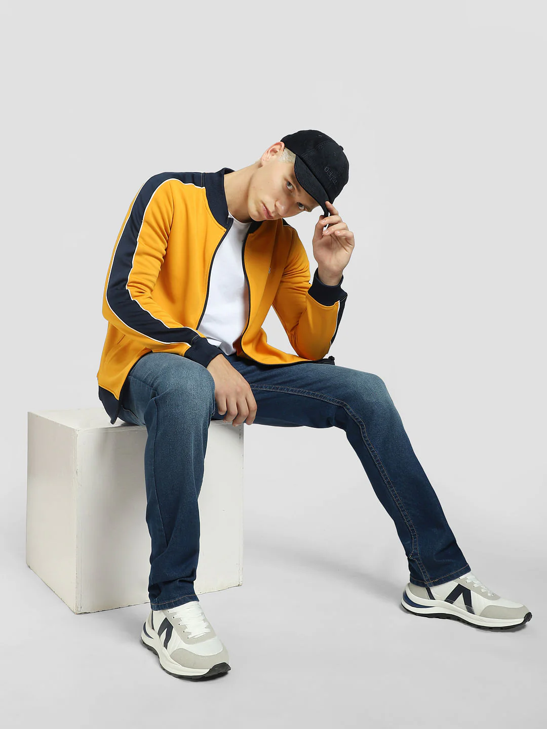 Yellow Contrast Tipping Track Jacket