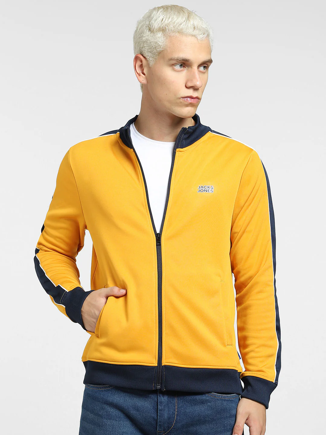 Yellow Contrast Tipping Track Jacket - Image 2