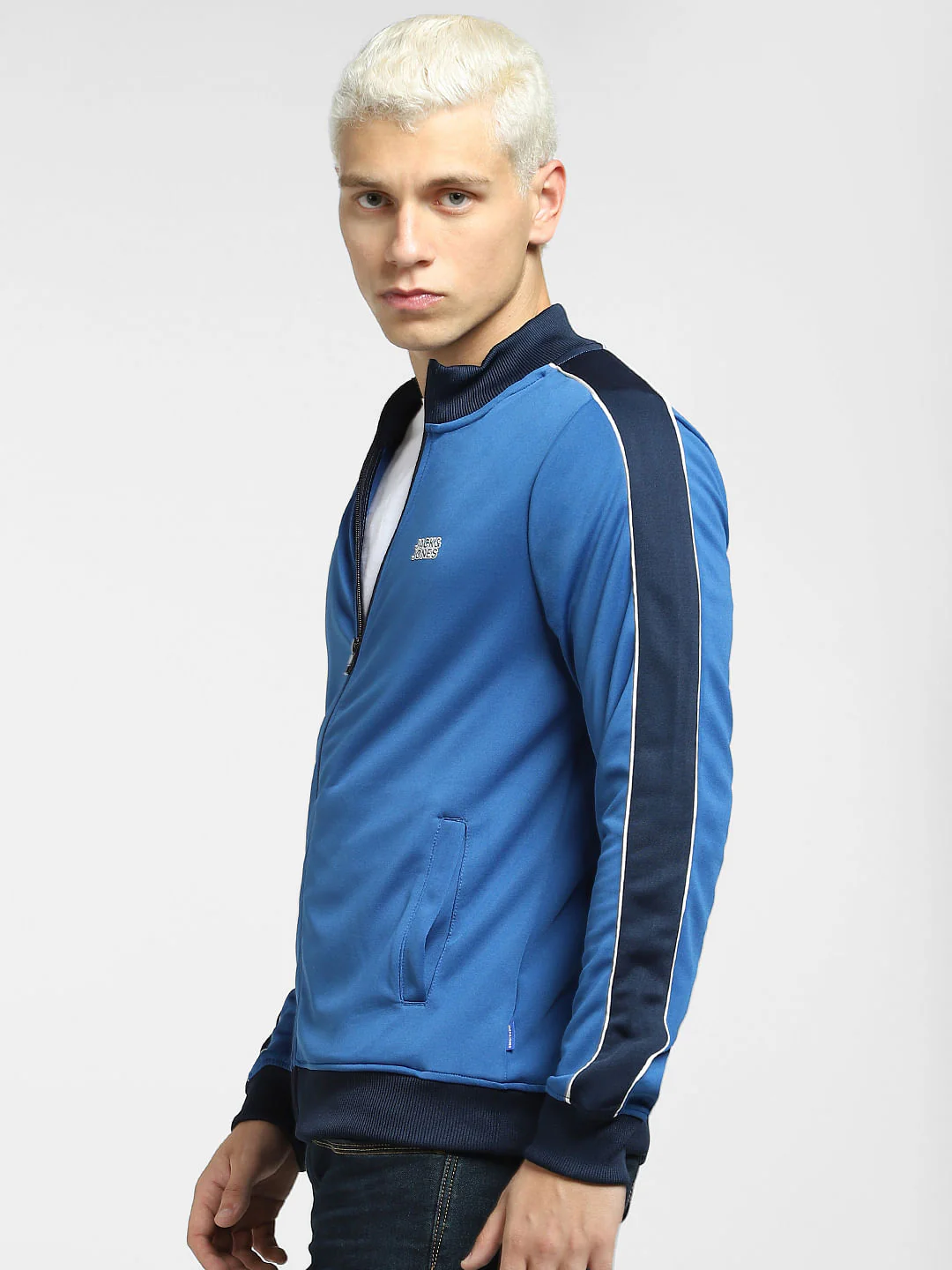 Blue Contrast Tipping Track Jacket - Image 3