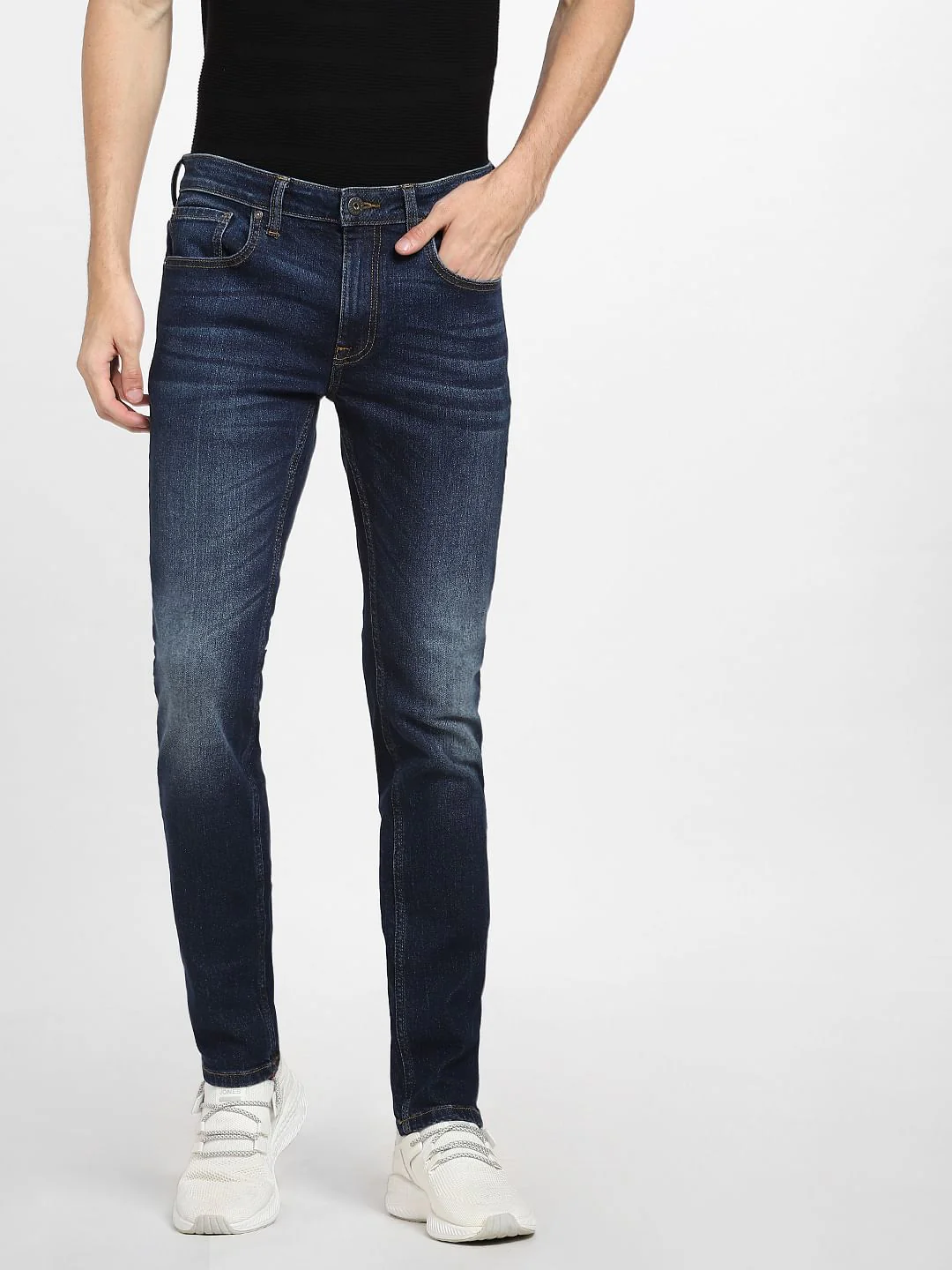 Dark Blue Low Rise Ben Skinny Jeans - Image 2