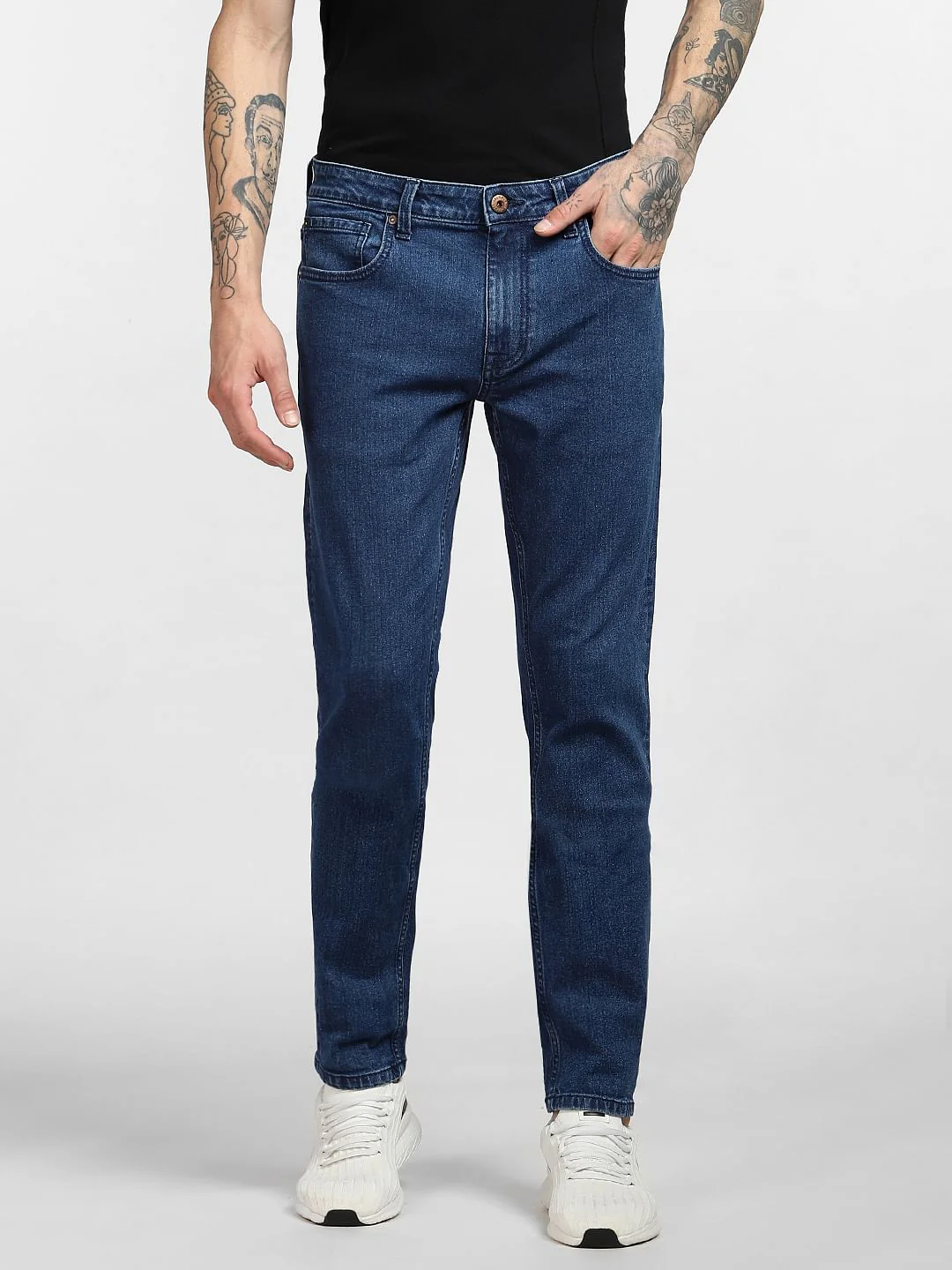 Dark Blue Low Rise Ben Skinny Jeans - Image 2