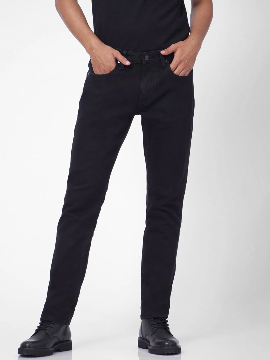 Black Low Rise Glenn Slim Fit Jeans - Image 2