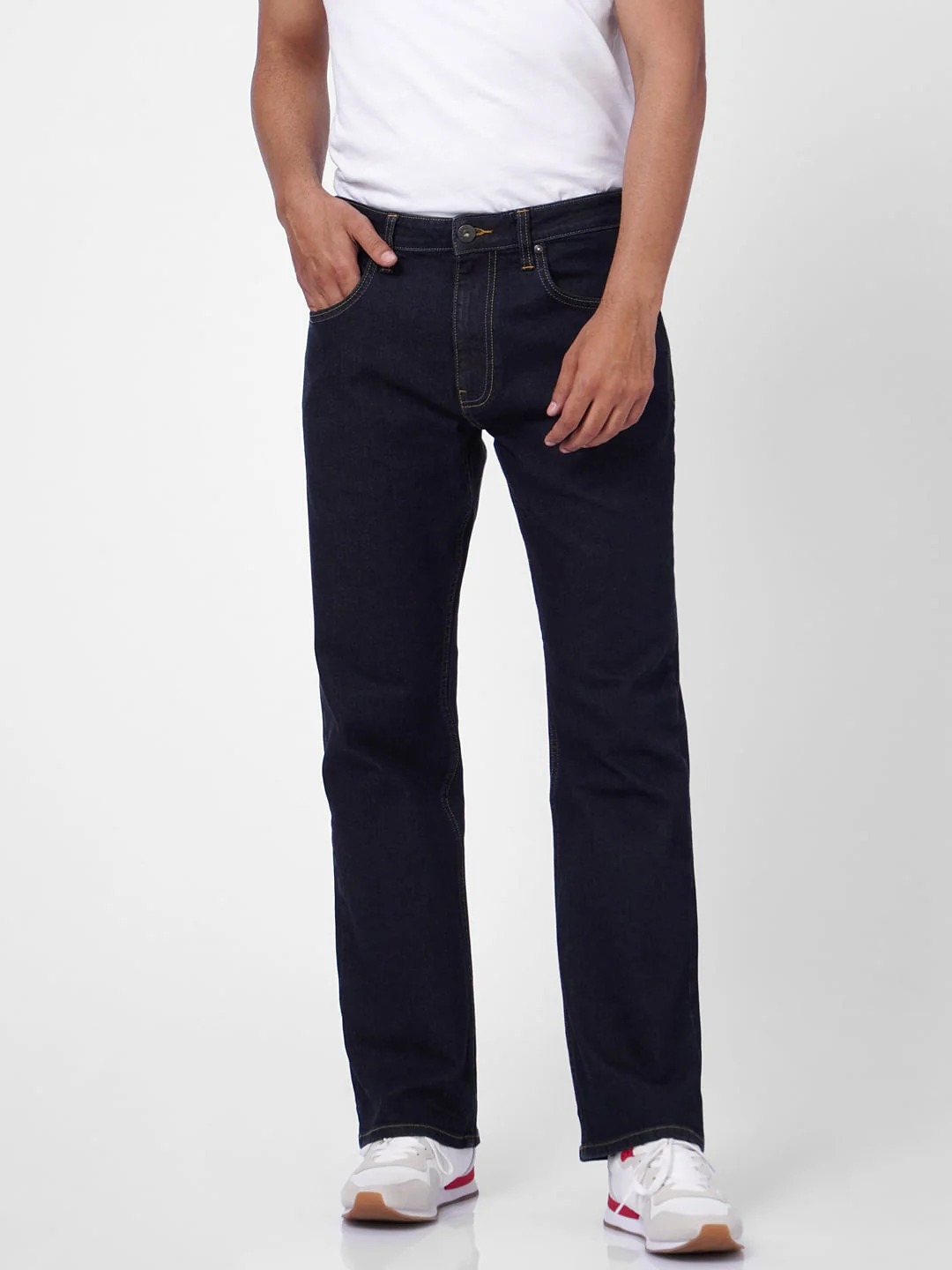 Dark Blue High Rise Bootcut Jeans - Image 2