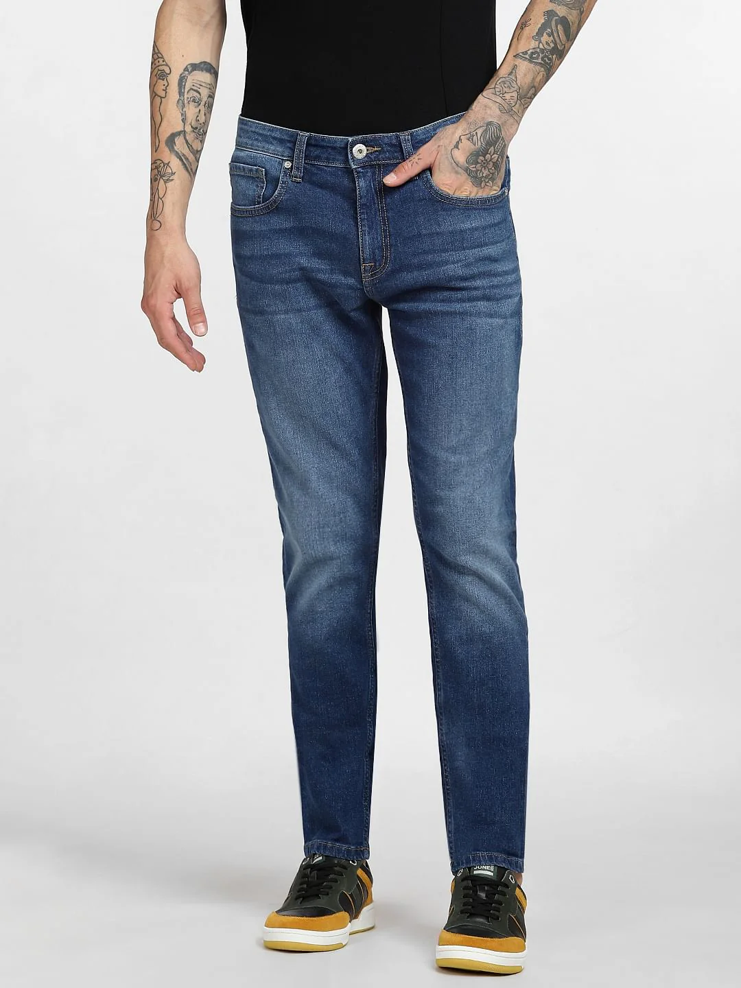 Dark Blue Low Rise Glenn Slim Jeans - Image 2