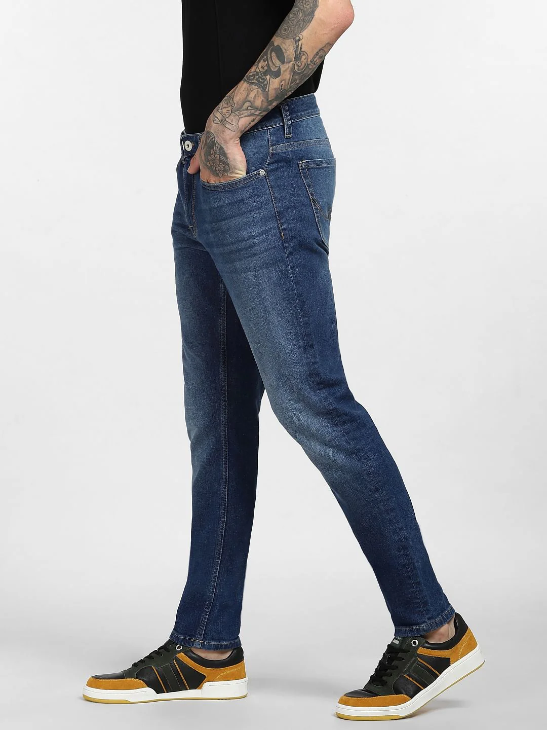 Dark Blue Low Rise Glenn Slim Jeans - Image 3