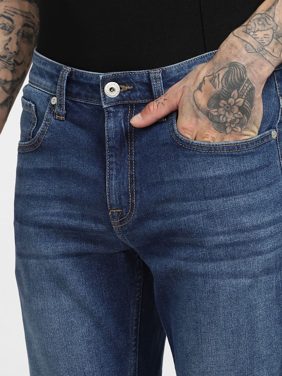 Dark Blue Low Rise Glenn Slim Jeans - Image 5