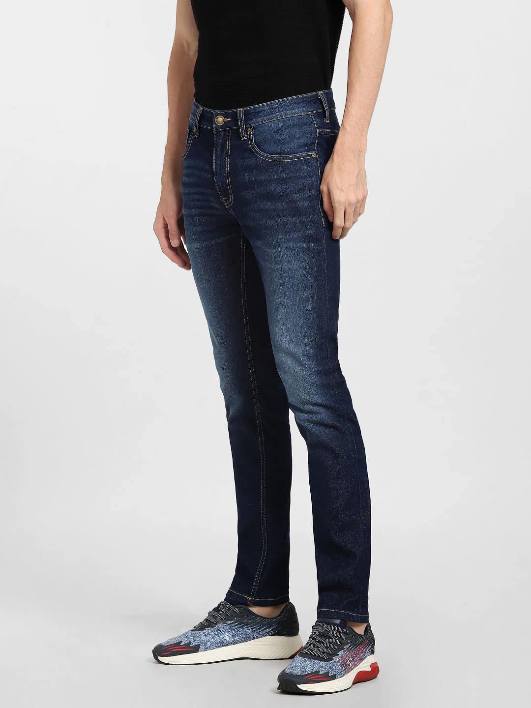 Dark Blue Low Rise Ben Skinny Jeans - Image 3